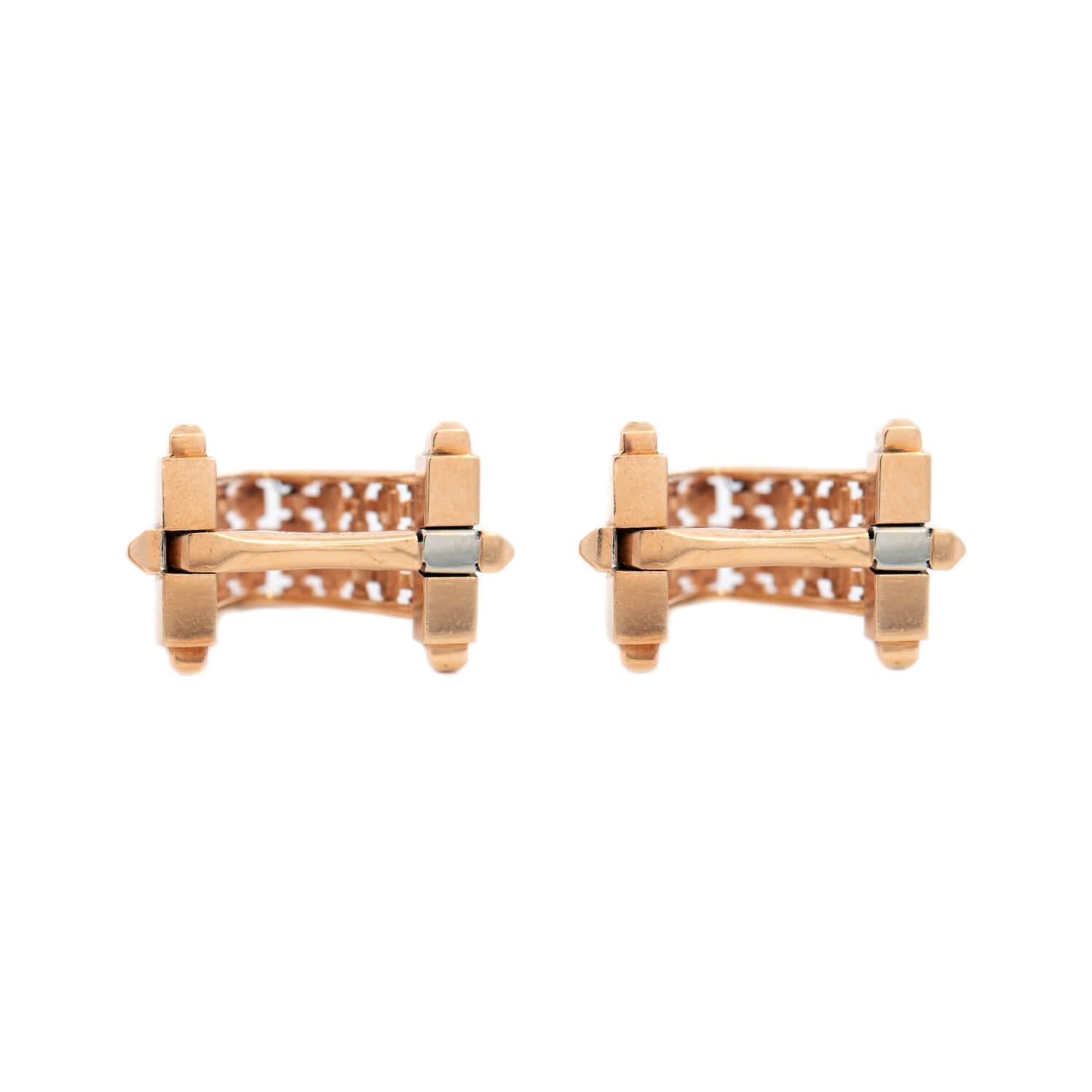 Retro French 18k Tire Track Cufflinks