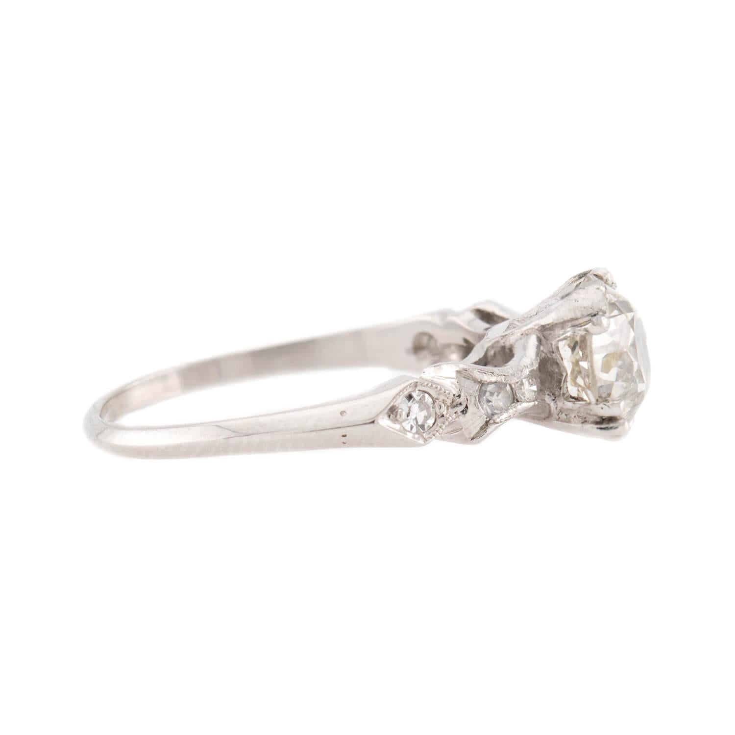 Art Deco Platinum Diamond Engagement Ring 1.57ct