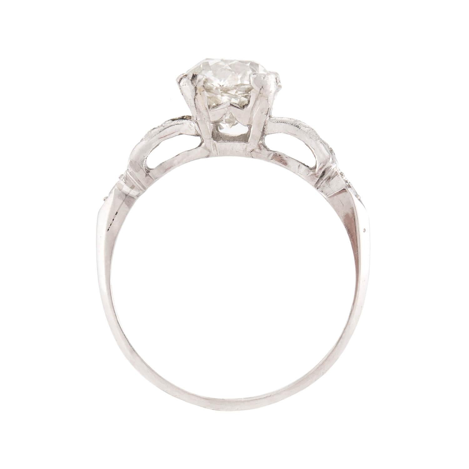 Art Deco Platinum Diamond Engagement Ring 1.57ct