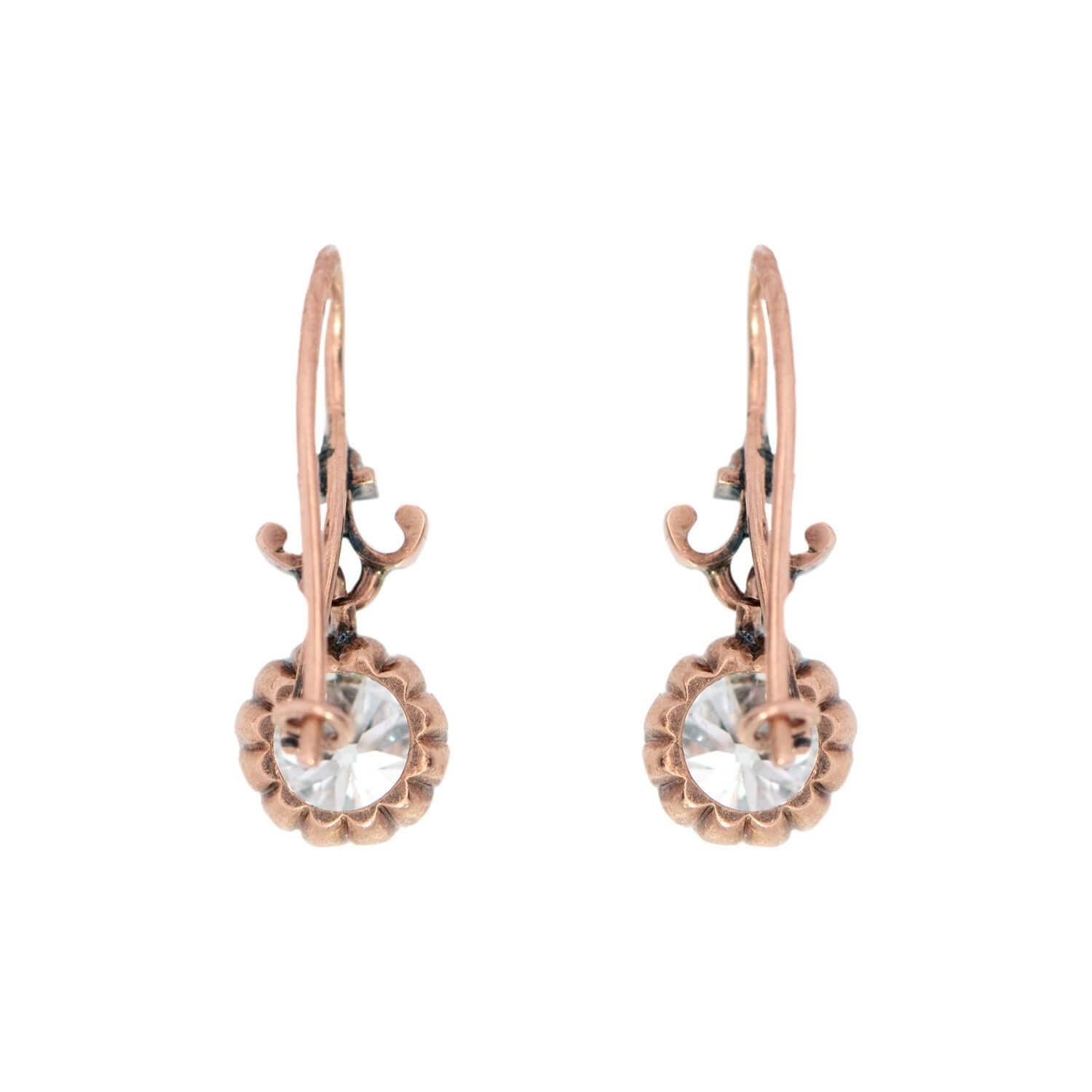 Victorian 14k Diamond Drop Earrings