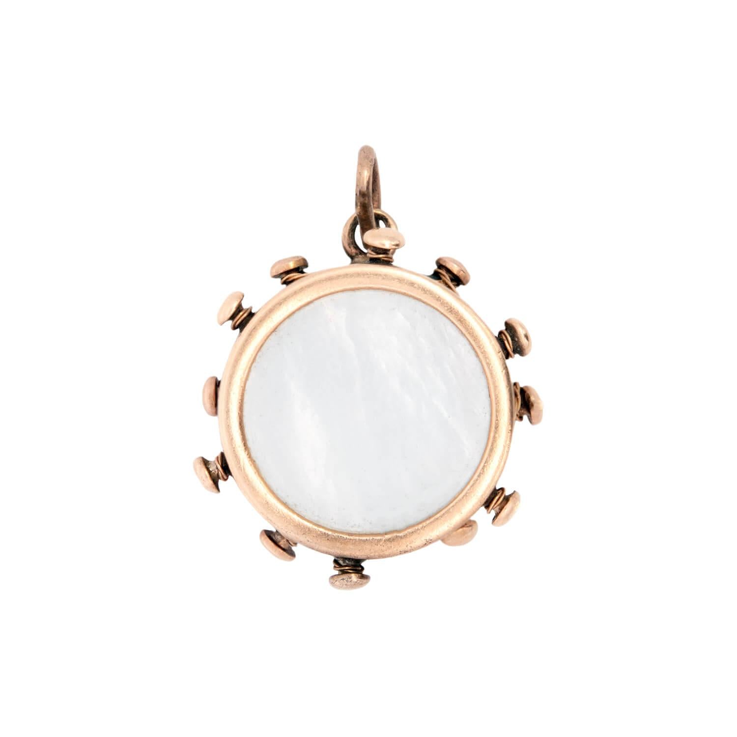 Retro 14k Mother Of Pearl Snare Drum Charm