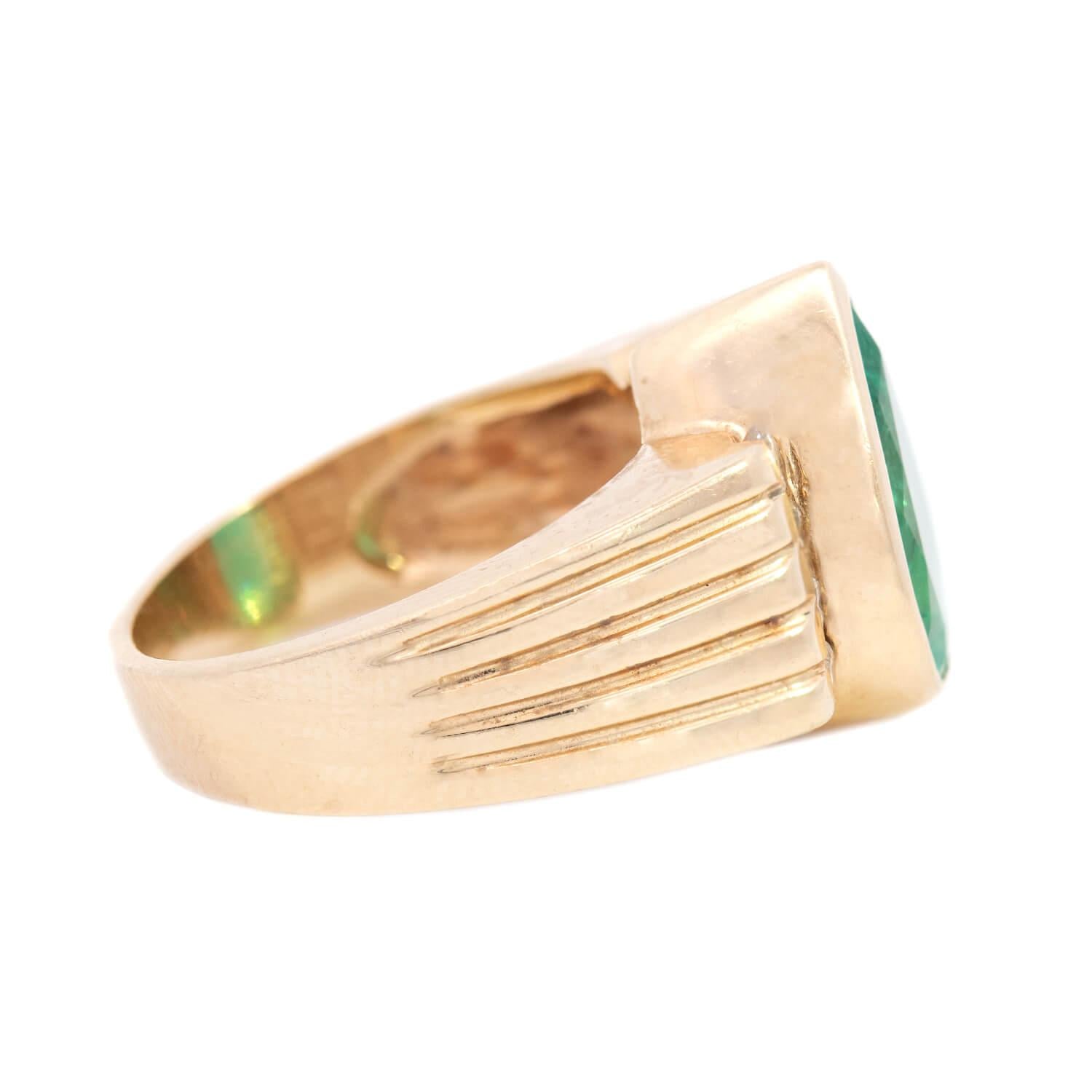 Retro 14k Emerald and Diamond Ring