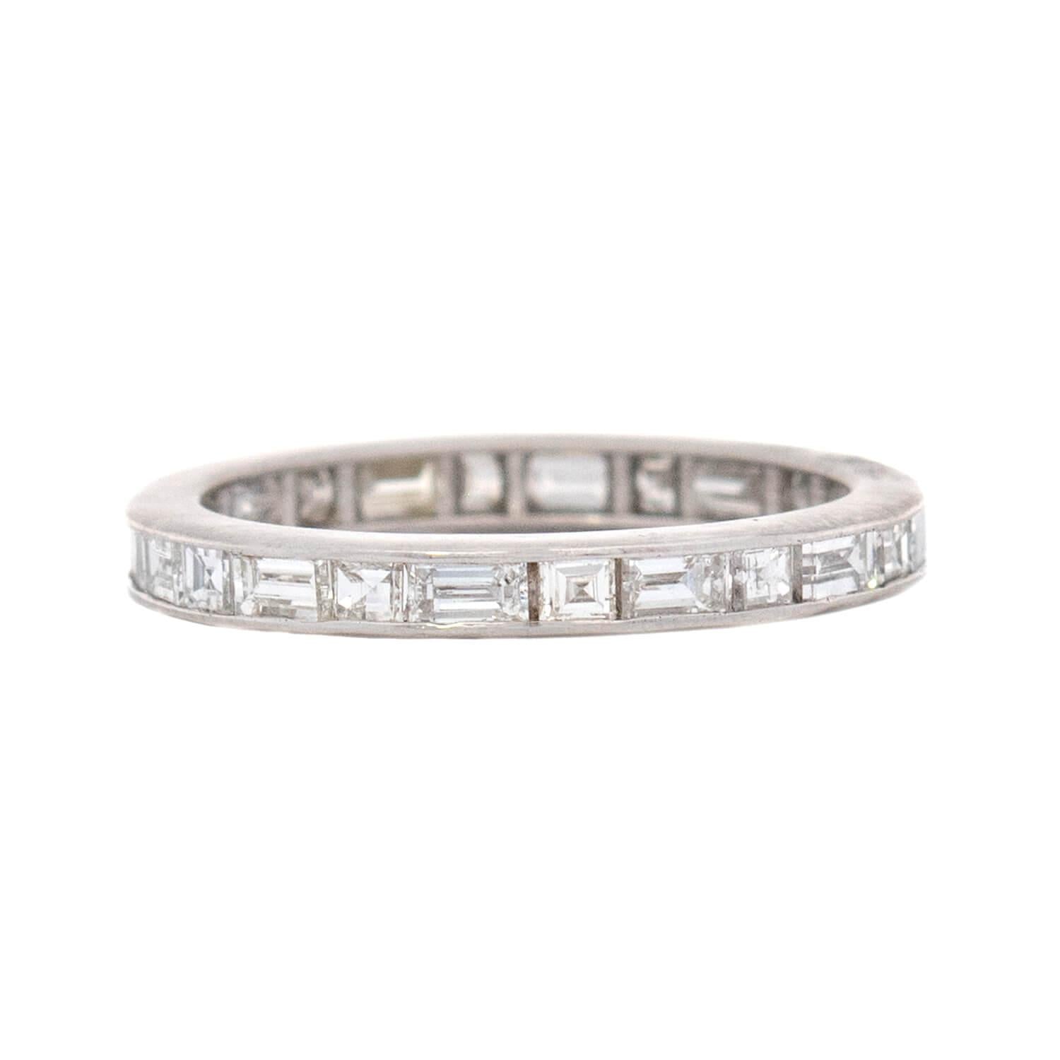 Art Deco Platinum Diamond Eternity Band