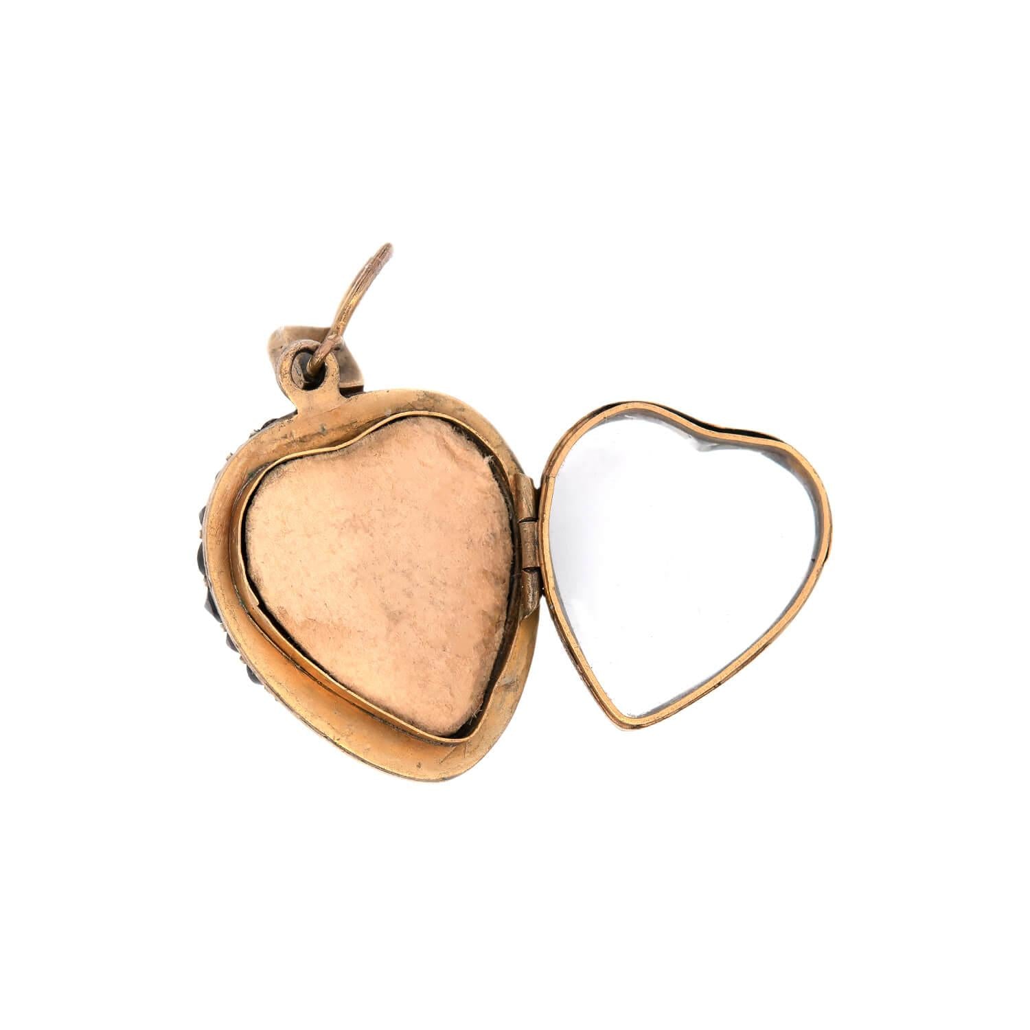 Victorian Gold Filled Garnet Heart Locket