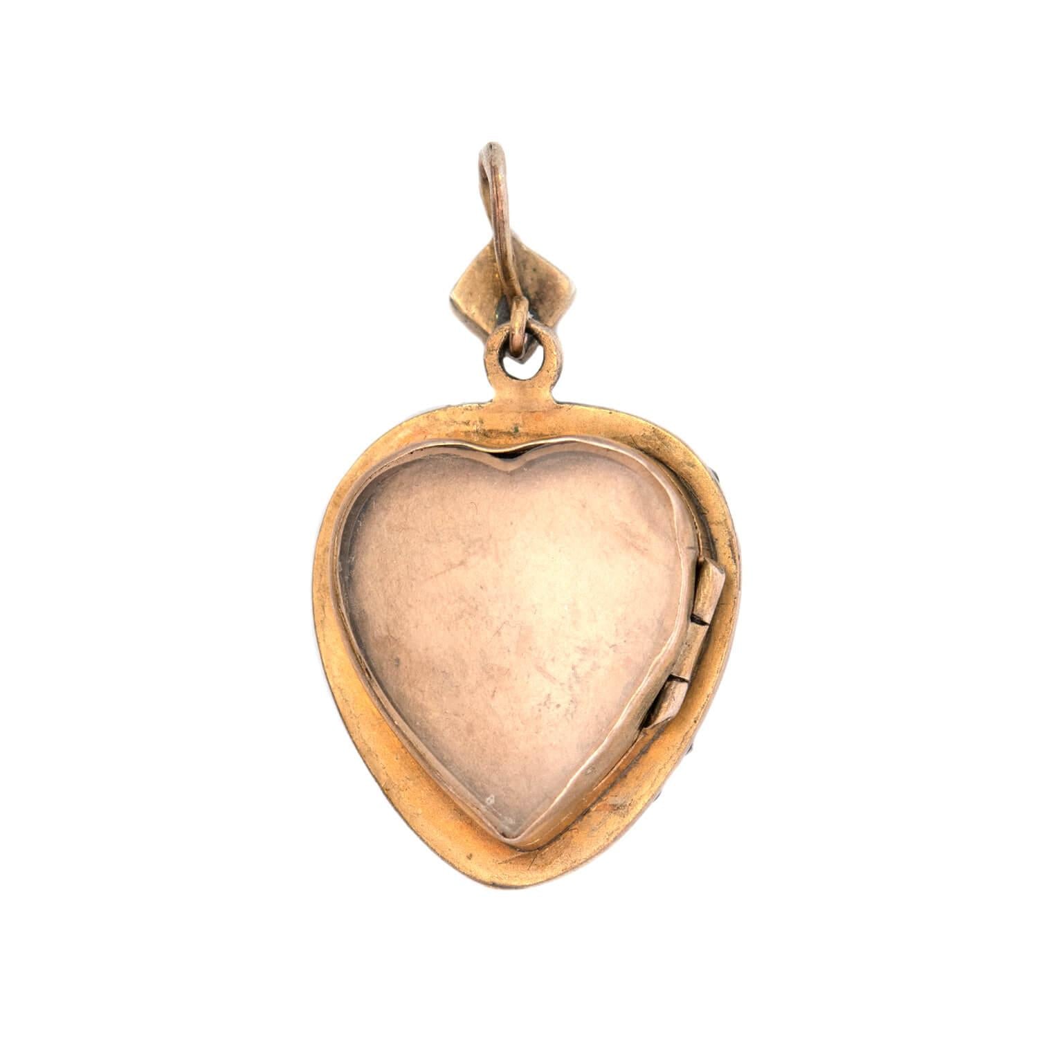 Victorian Gold Filled Garnet Heart Locket