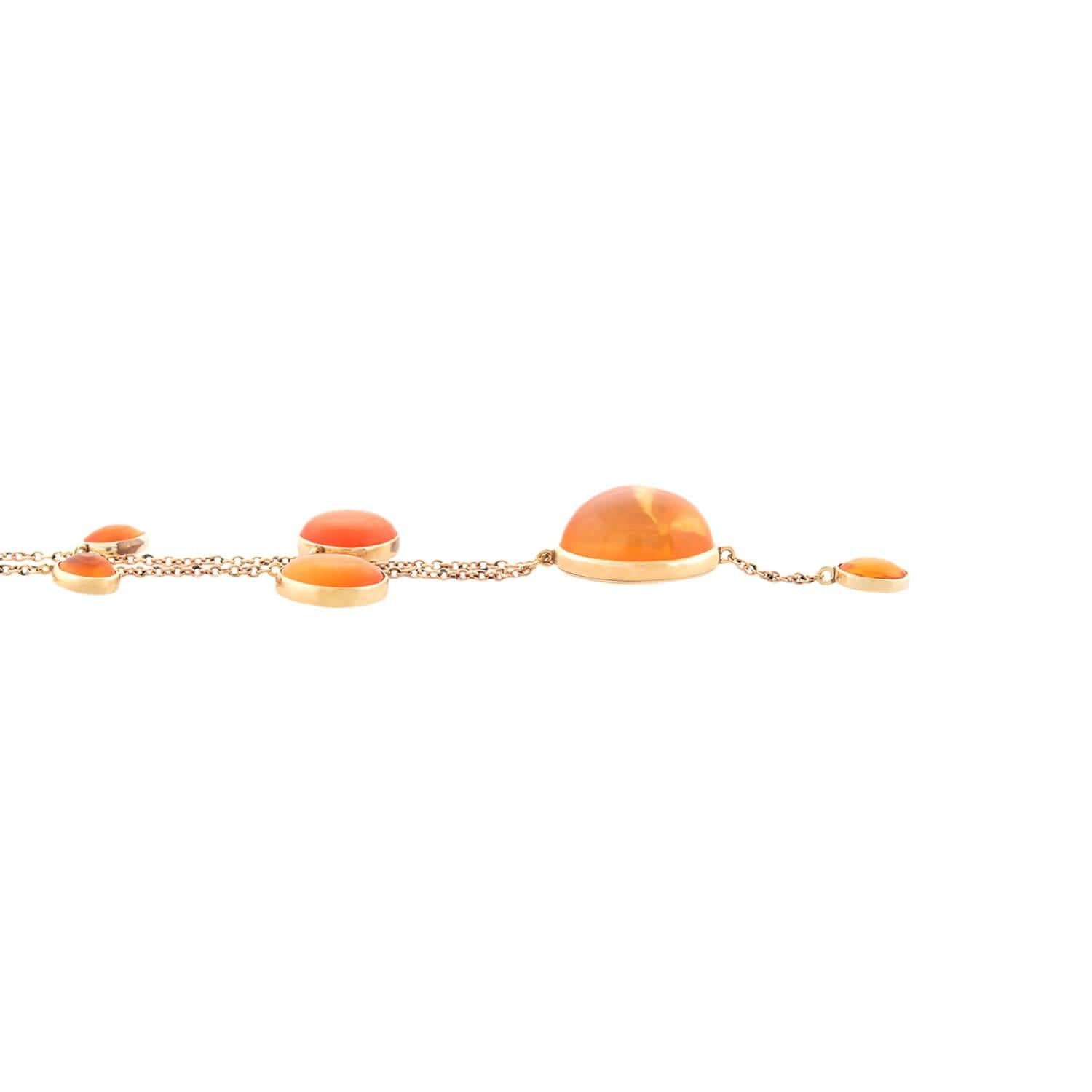 Art Nouveau 14k Mexican Jelly Opal Festoon Necklace