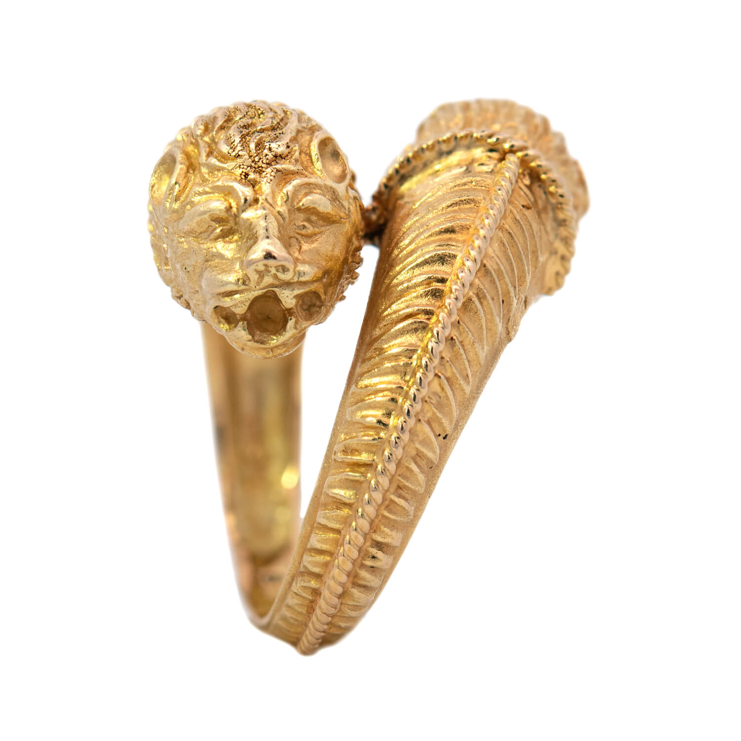 Estate 18k "Lalaounis" Double Lion Head Ring