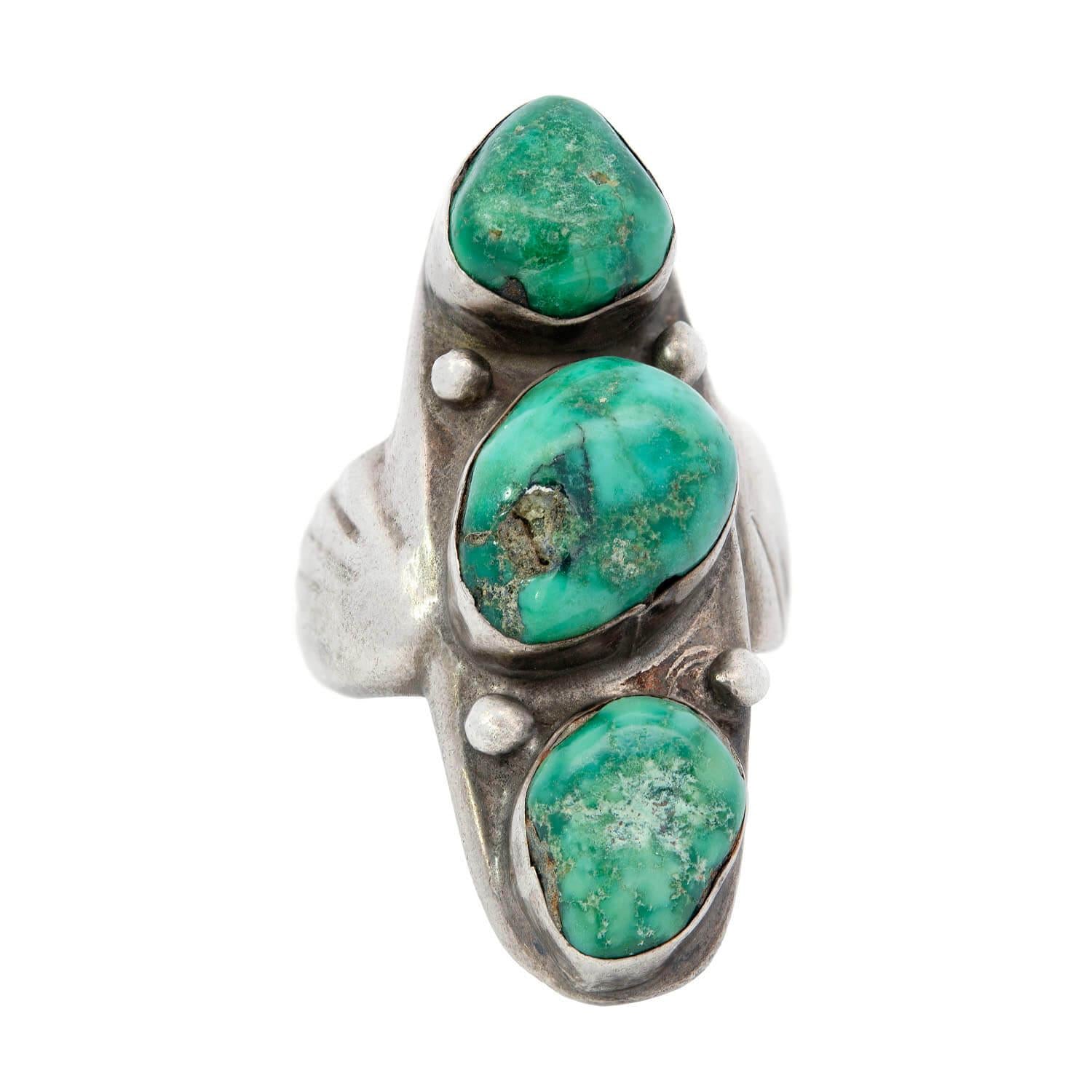 Vintage Sterling Silver Turquoise Statement Ring