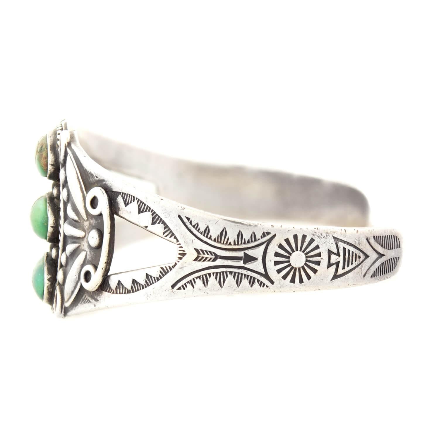 Retro Sterling Silver Native American Turquoise Cuff Bracelet