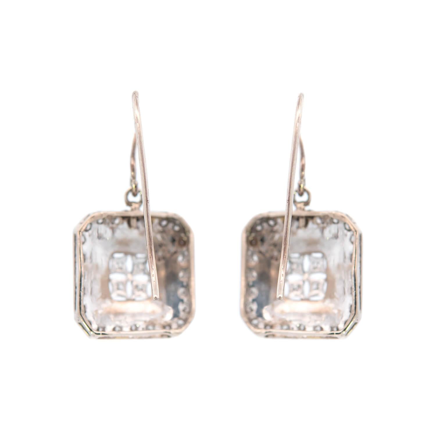 Art Deco 14k Onyx & Diamond Earrings