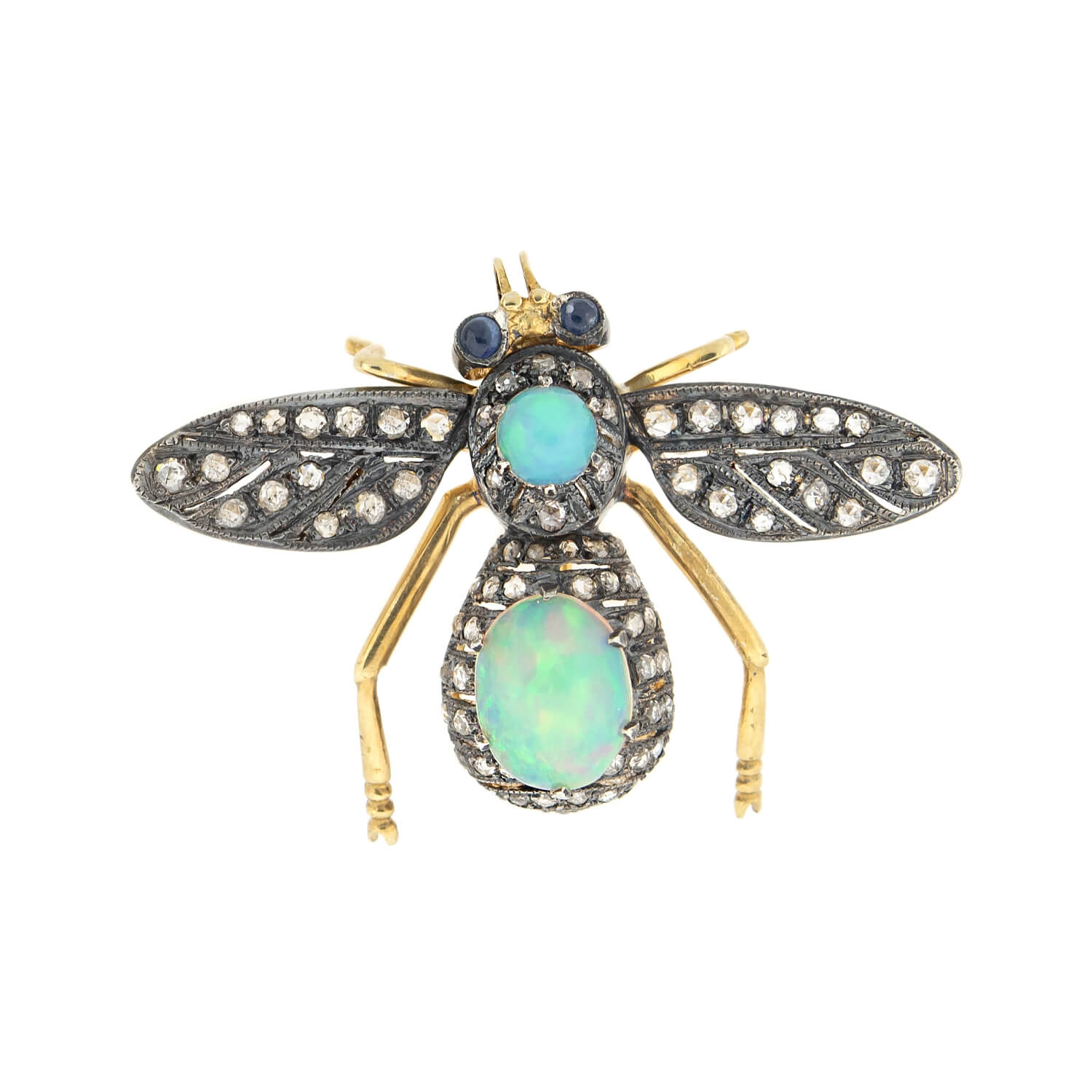 Estate Silver Gilt Opal + Diamond Fly Pin – A. Brandt + Son