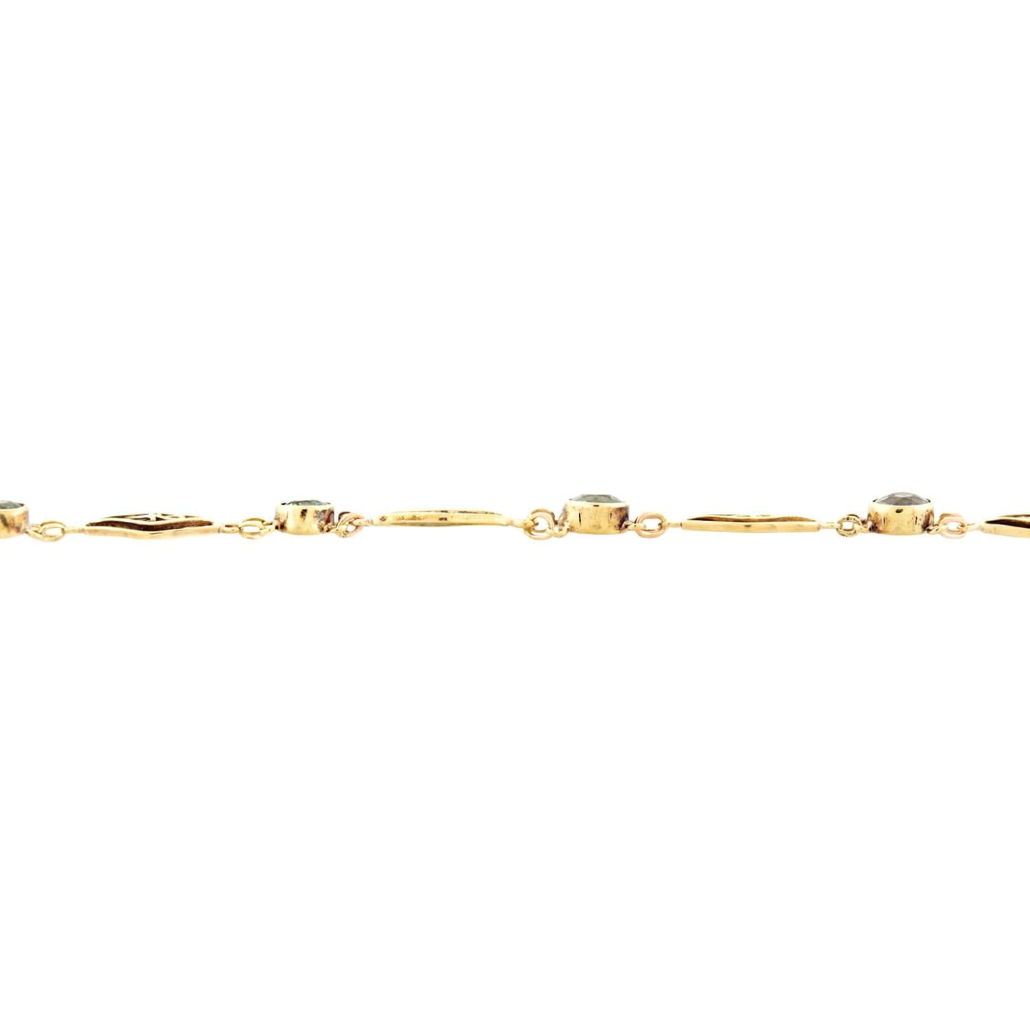 Art Nouveau 18k Peridot Link Bracelet