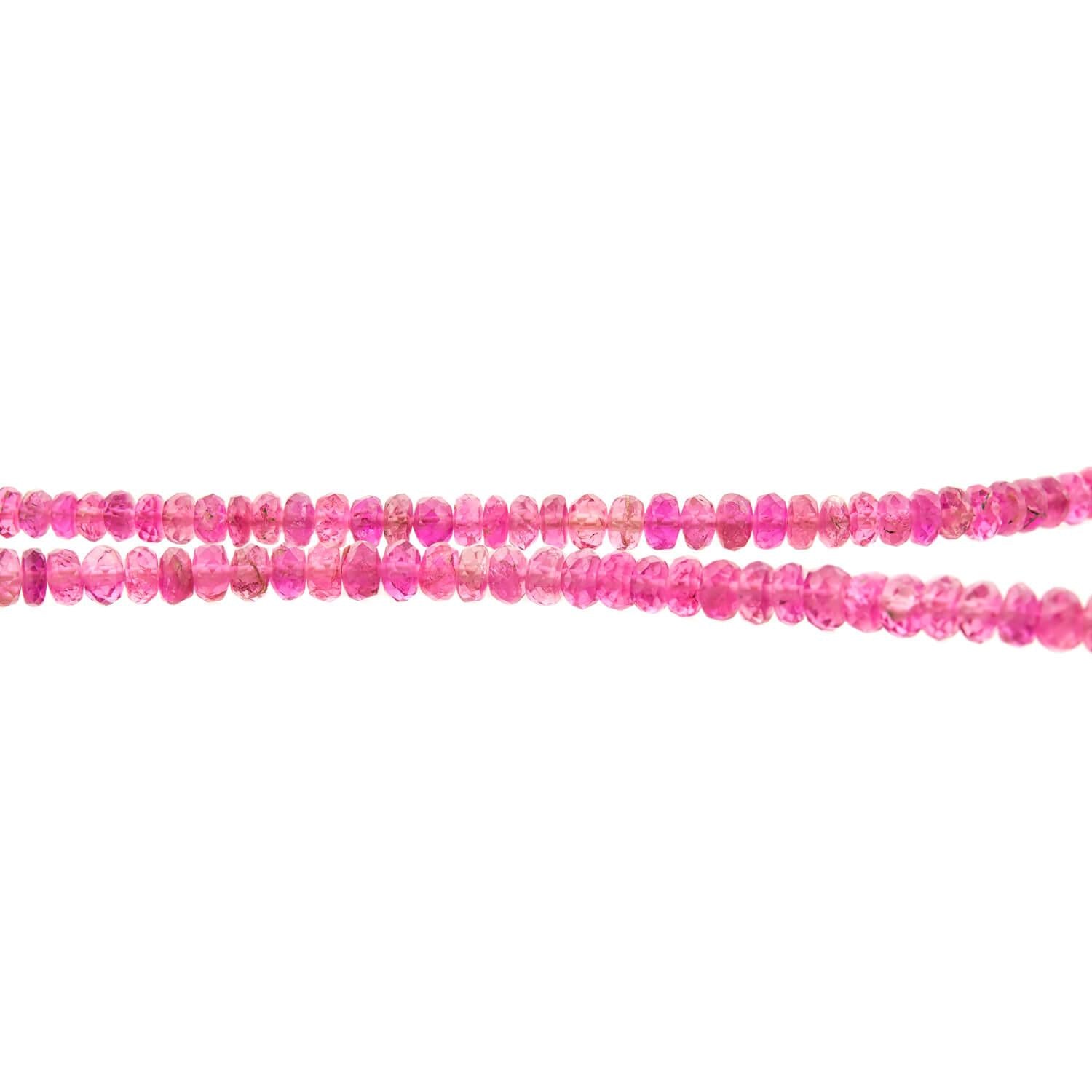 Estate 14k and Pink Tourmaline Rondelle Bead Necklace