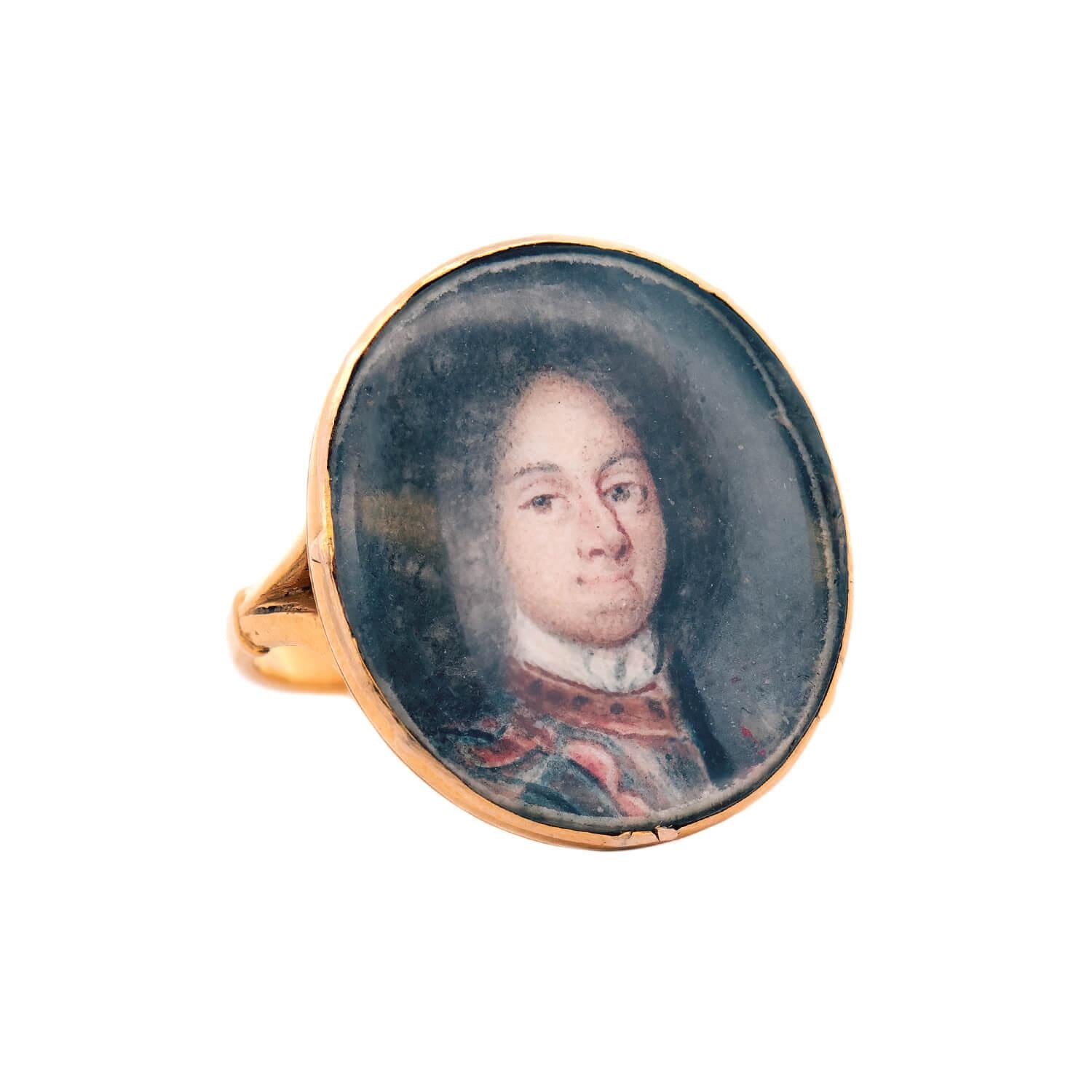 Georgian German 14k Portrait Ring