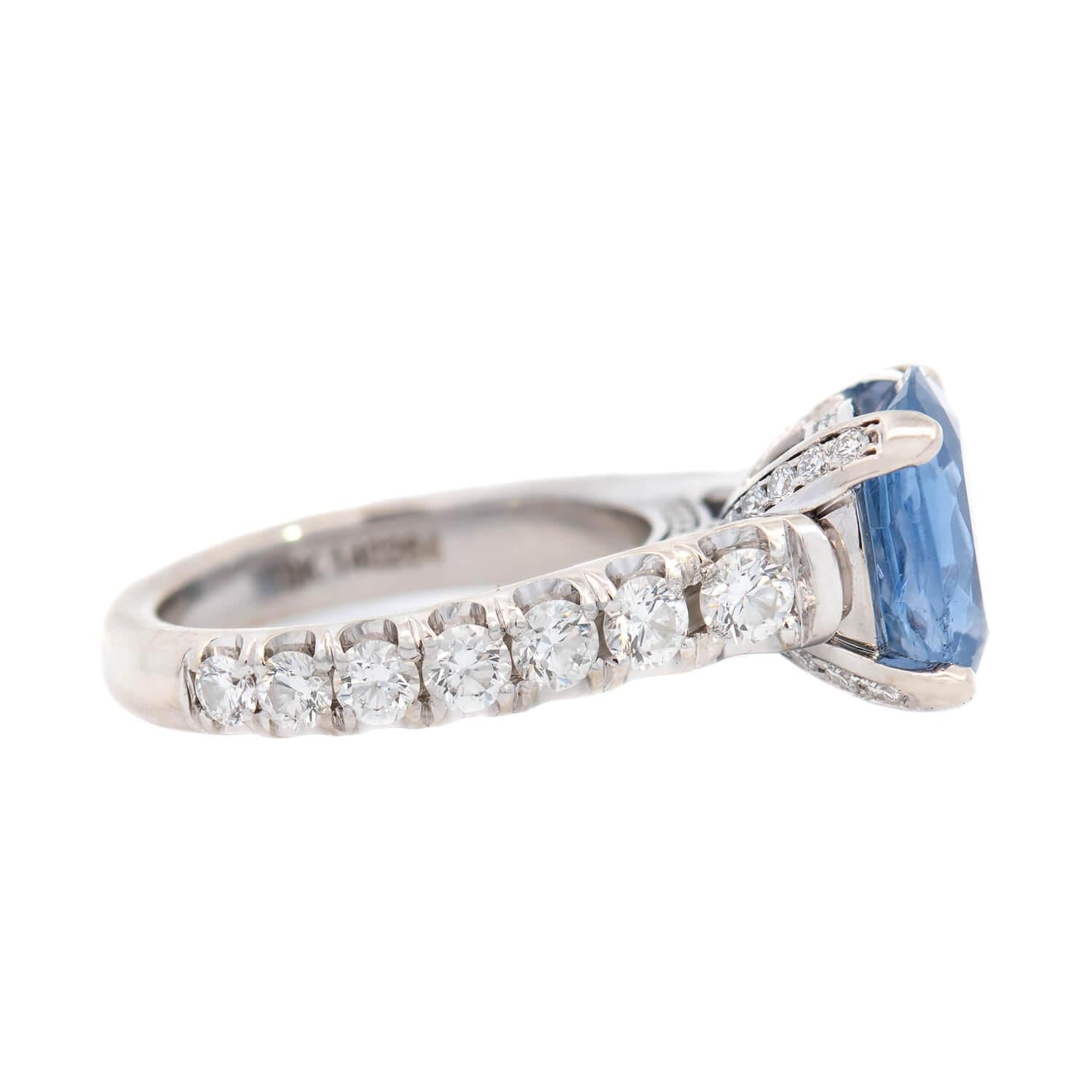 MICHAEL M Estate 18k GIA Sapphire and Diamond Ring 3.67ct