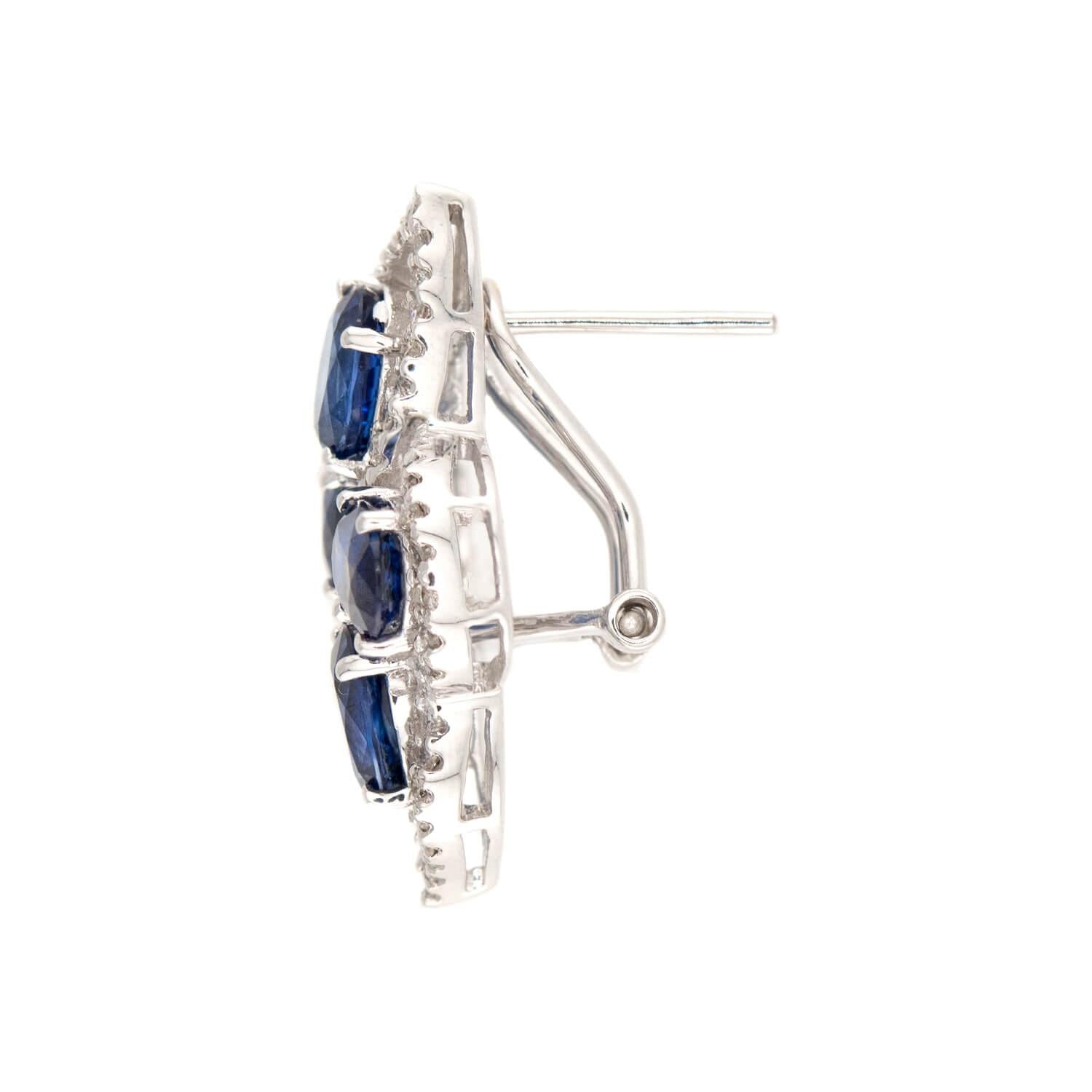 Estate 14k Sapphire and Diamond Butterfly Earrings