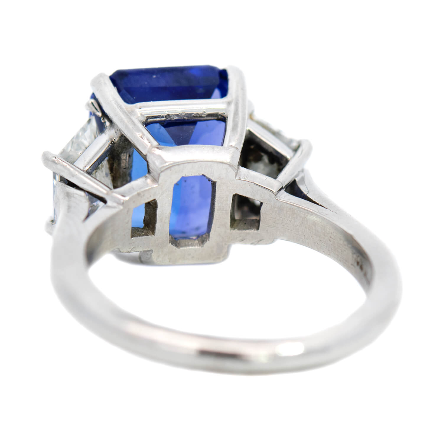 Estate Platinum Emerald Cut Tanzanite + Diamond Ring 5.5ctw+