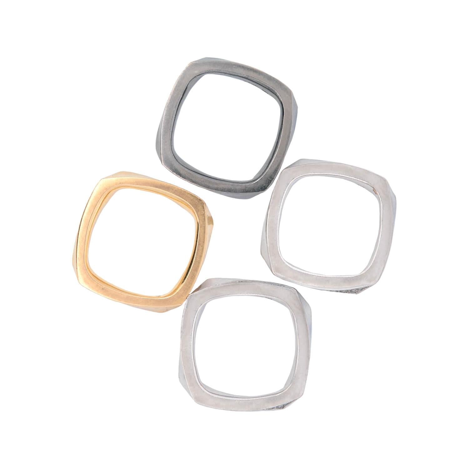 TIFFANY & CO. FRANK GEHRY Estate Torque Square Ring Set