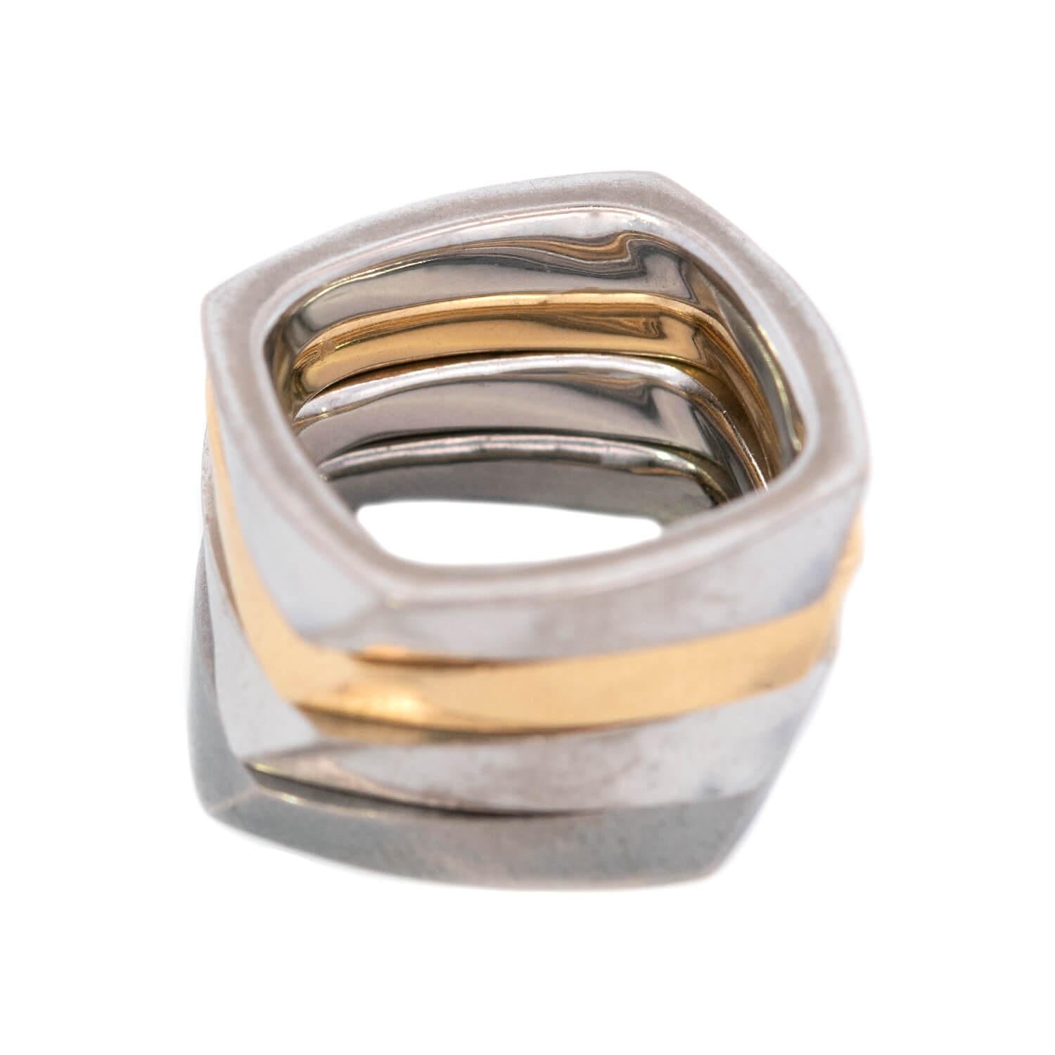 TIFFANY & CO. FRANK GEHRY Estate Torque Square Ring Set