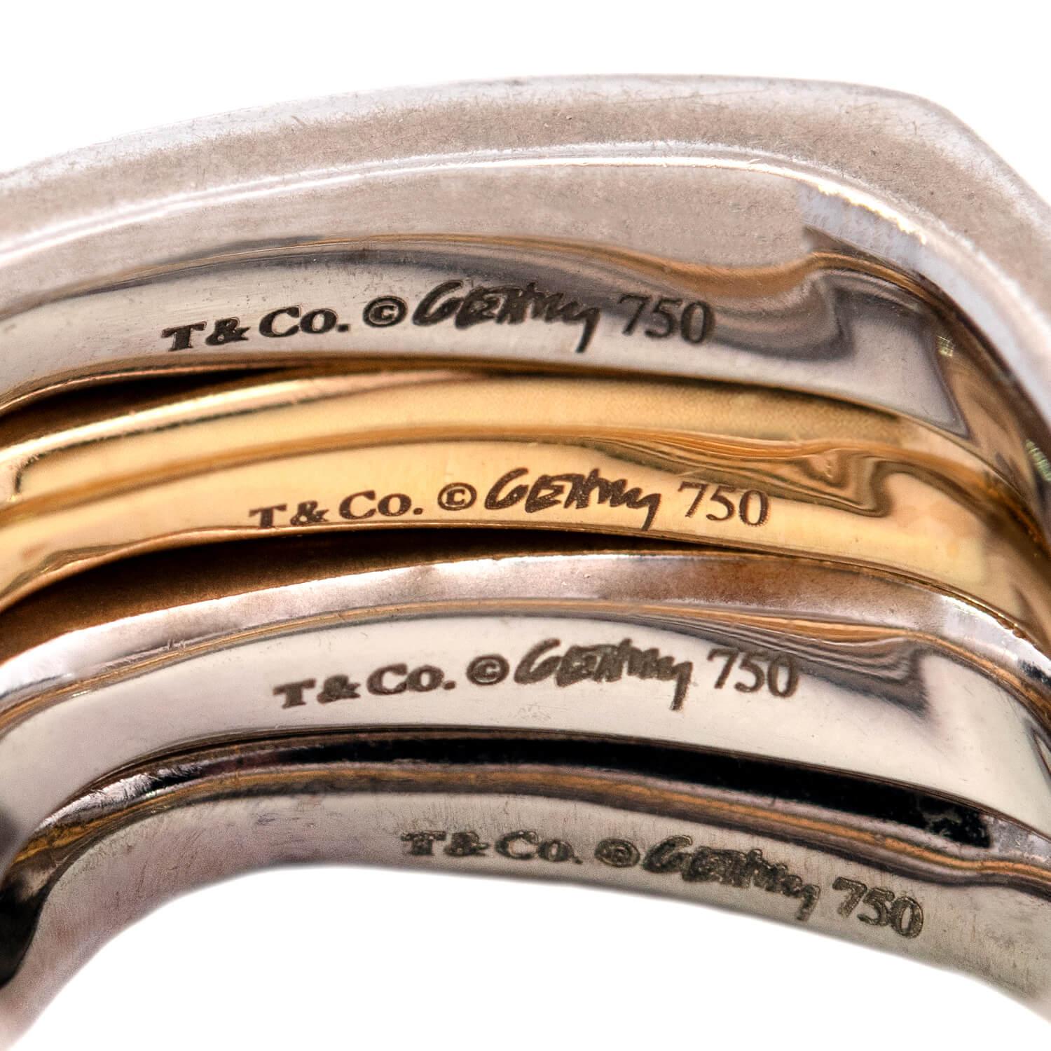 TIFFANY & CO. FRANK GEHRY Estate Torque Square Ring Set