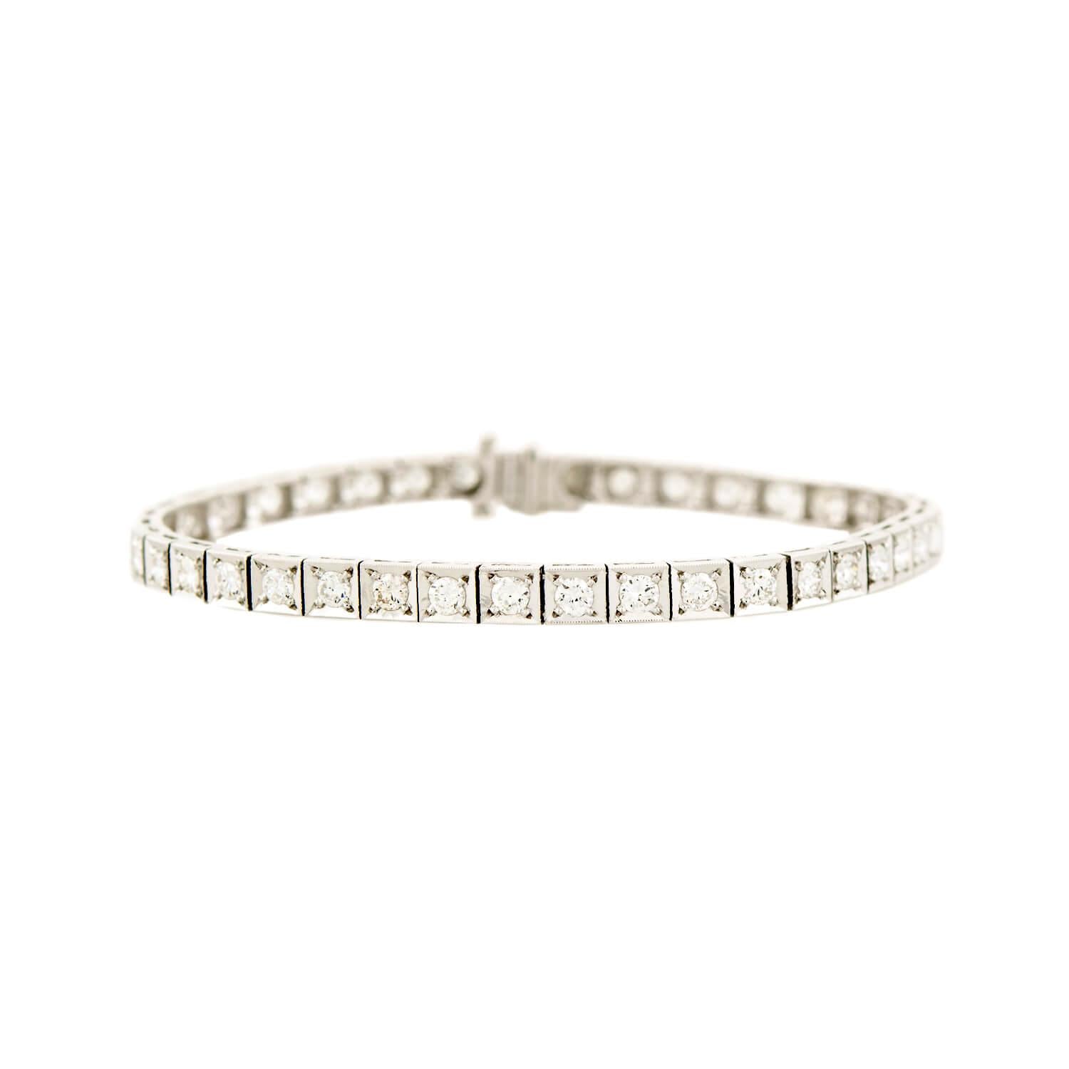 Art Deco Platinum Diamond Tennis Bracelet