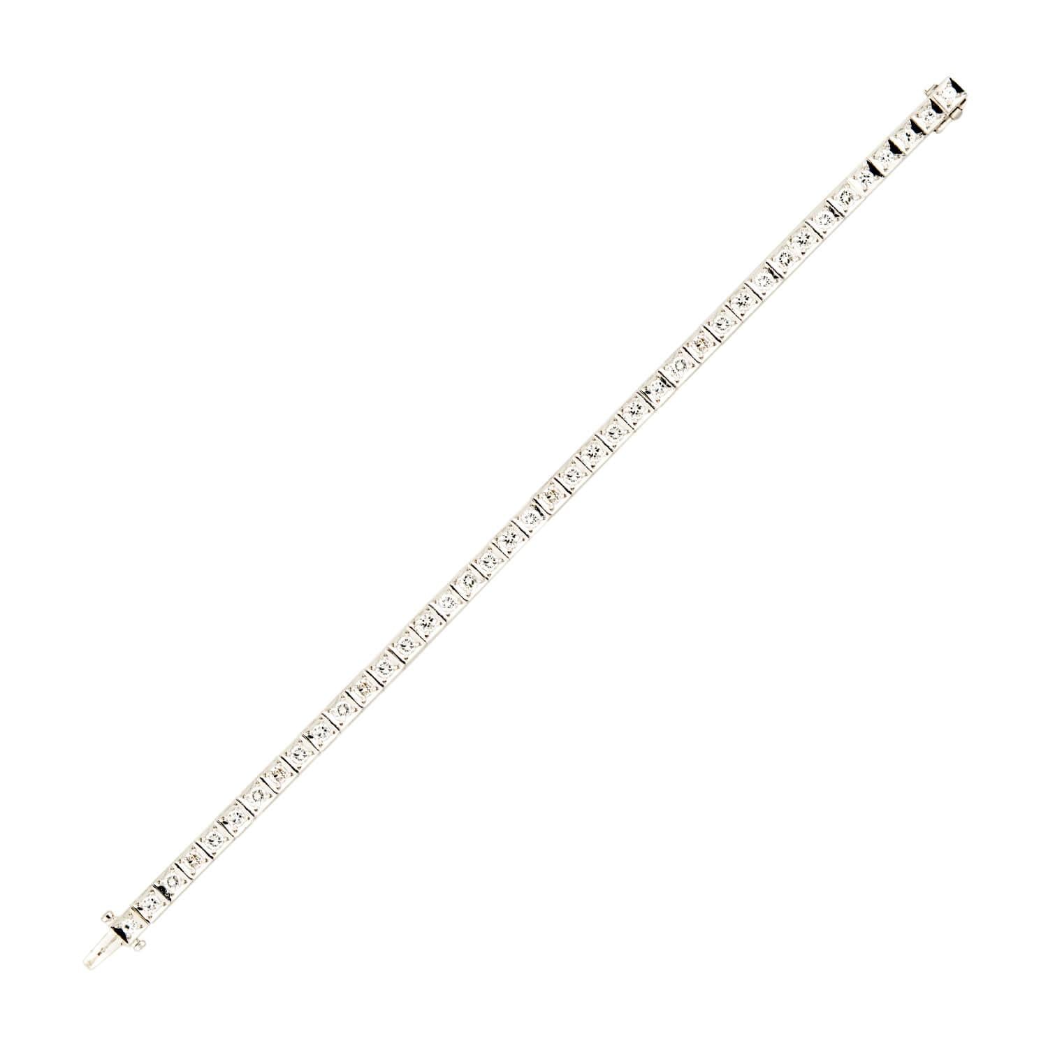 Art Deco Platinum Diamond Tennis Bracelet