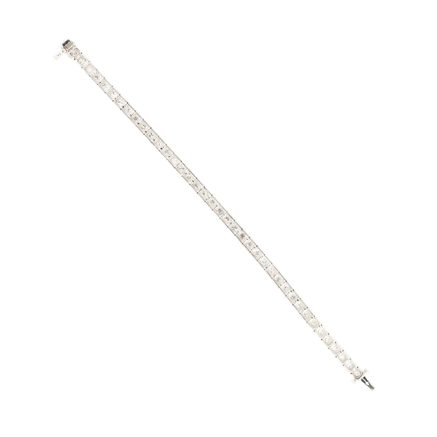 Art Deco Platinum Diamond Tennis Bracelet