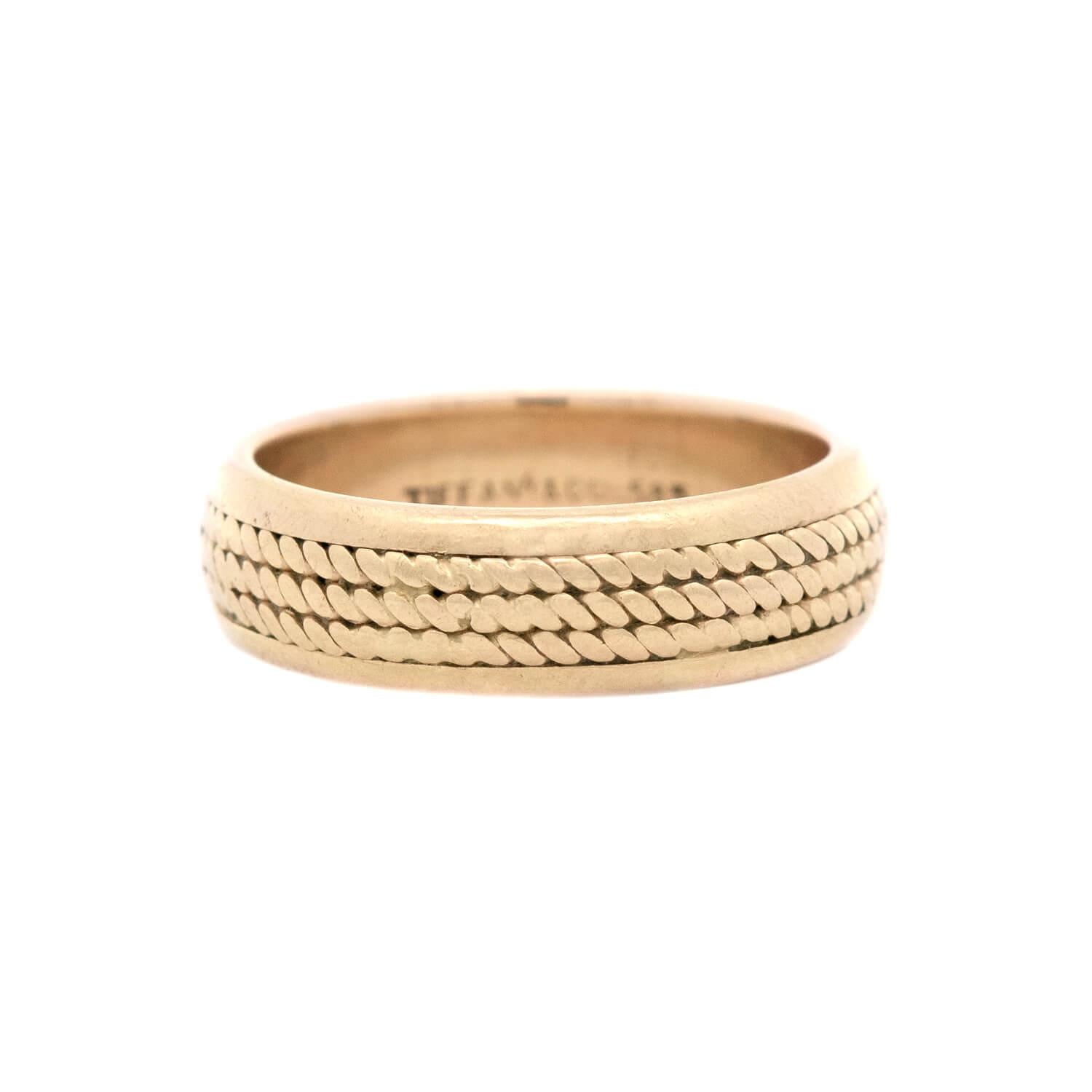 TIFFANY & Co Estate 14k Braided Motif Band