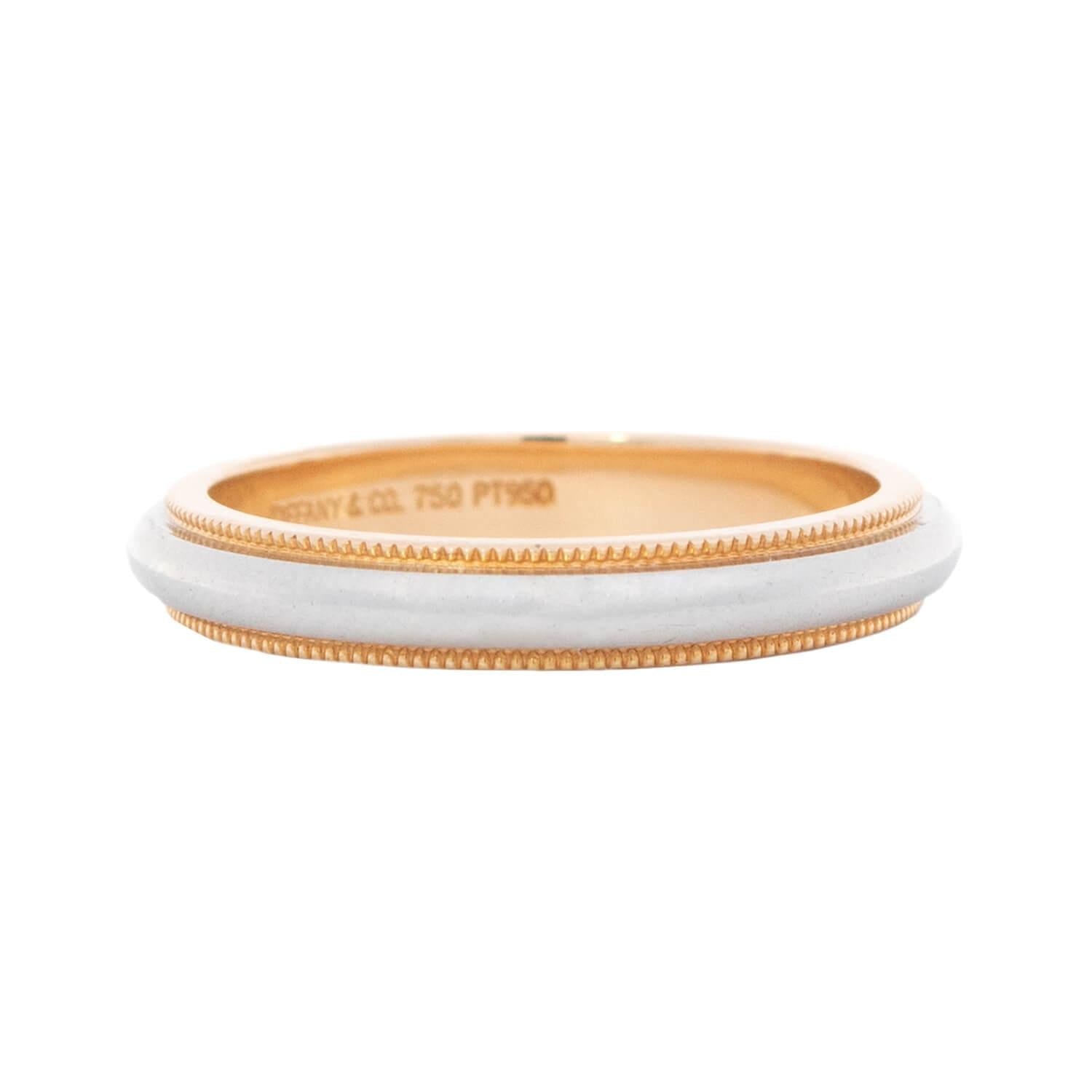 TIFFANY & CO. Estate 18k/Platinum Band