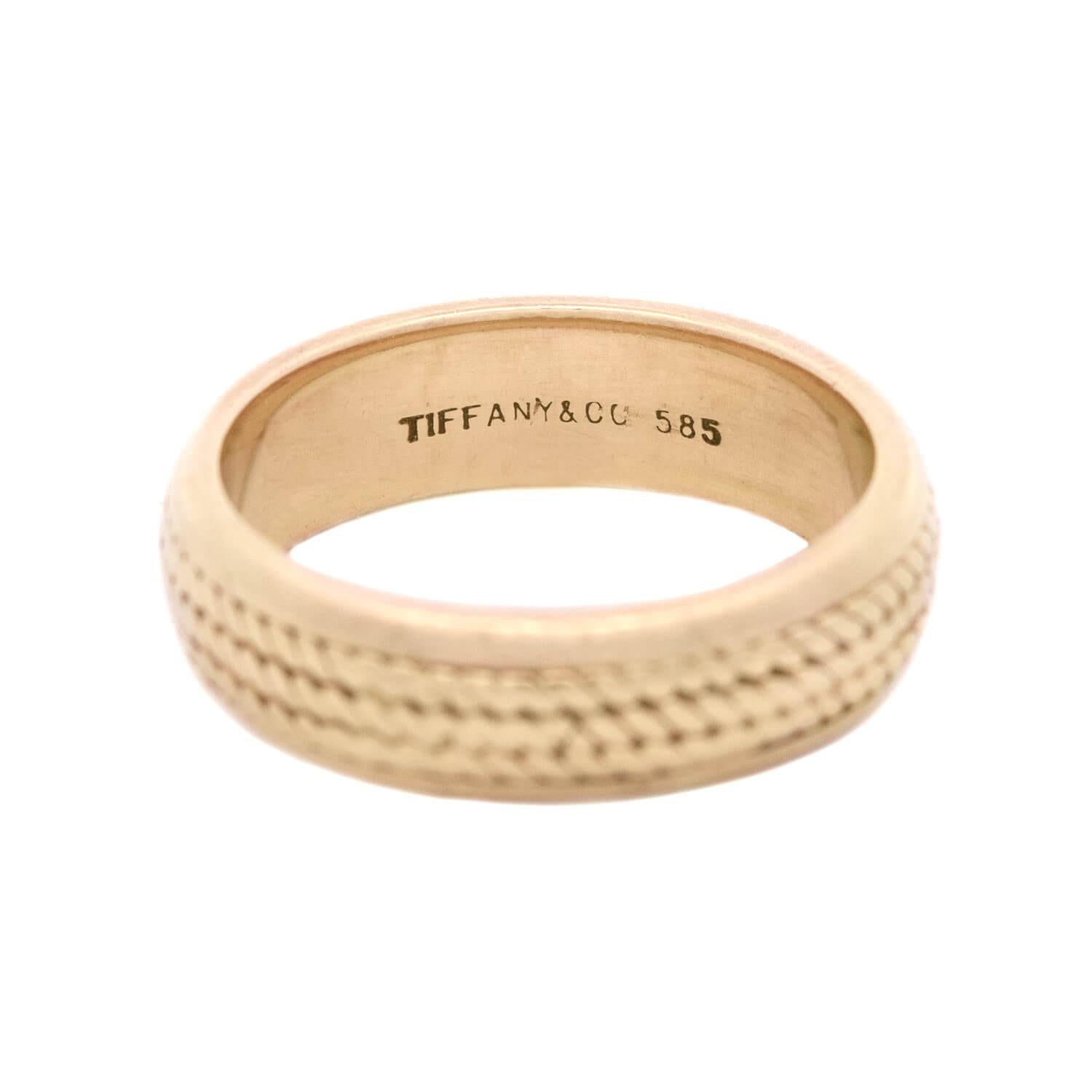 TIFFANY & Co Estate 14k Braided Motif Band