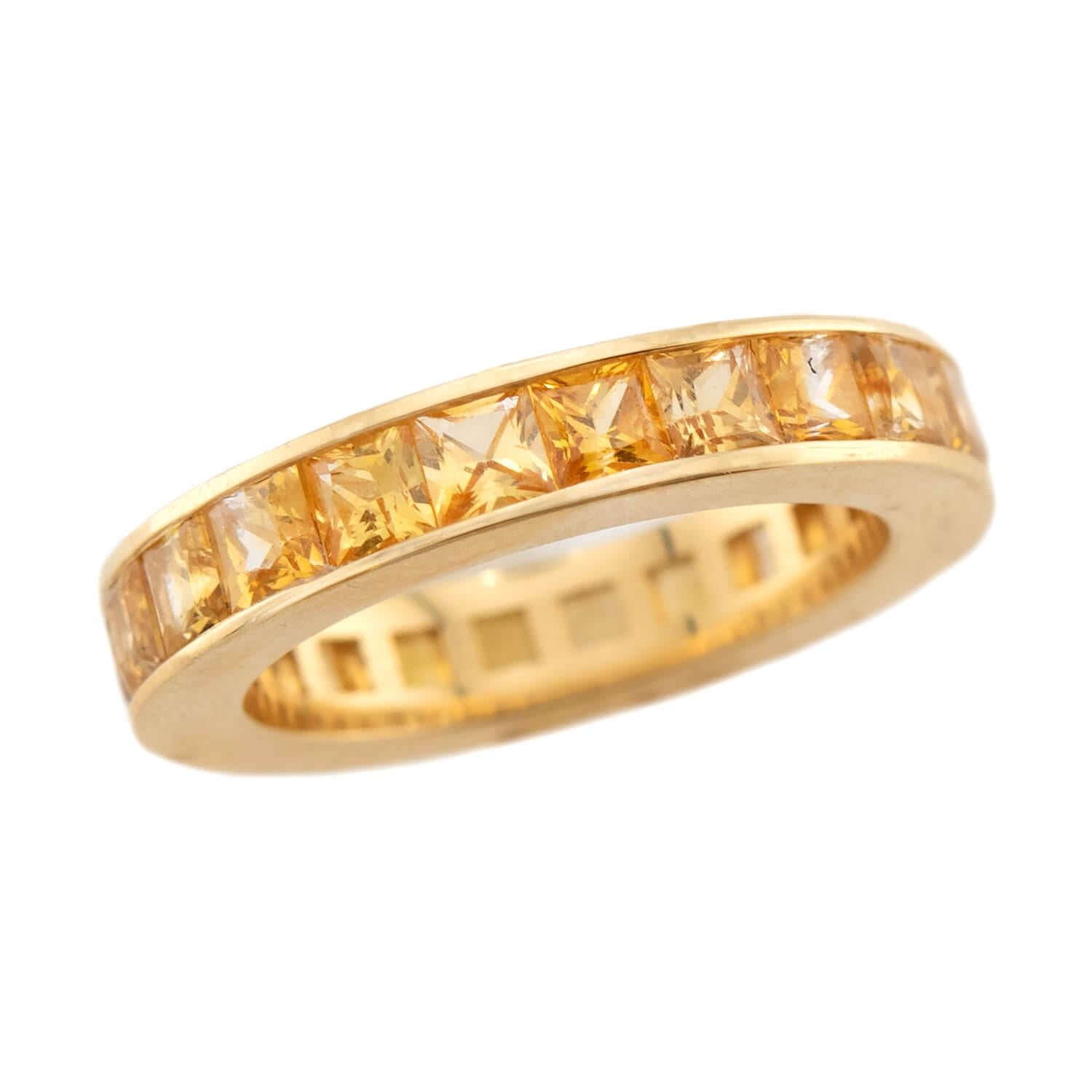 Estate 18k Yellow Sapphire Eternity Band