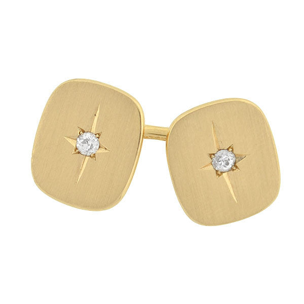 LARTER Late Victorian 14kt Diamond Starburst Cufflinks