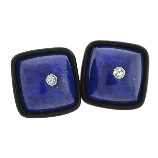 Art Deco Cufflinks, Blue Lapis Cufflinks, Gatsby Era, Something blue, outlets Groom Men's Gift