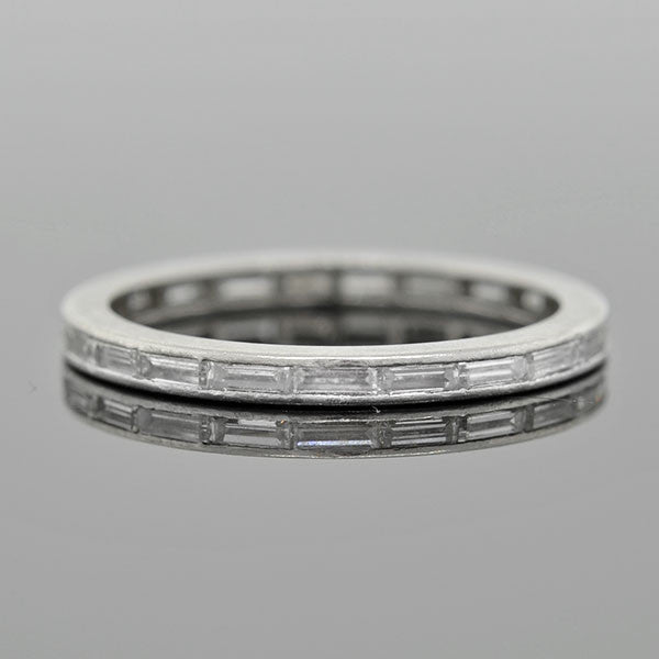 Art Deco Platinum Baguette Diamond Eternity Band