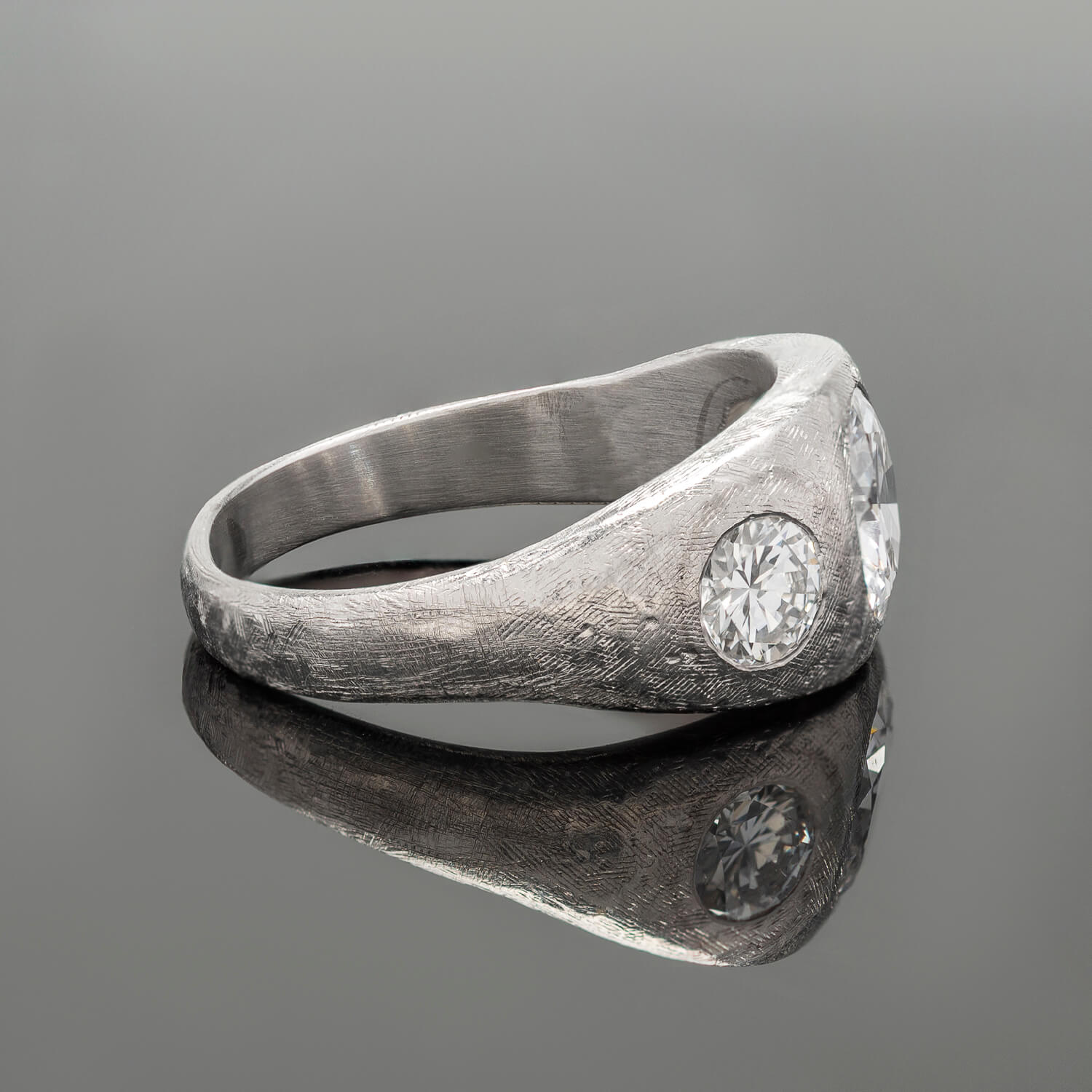 Edwardian Platinum Diamond Gypsy Ring 2.25ctw