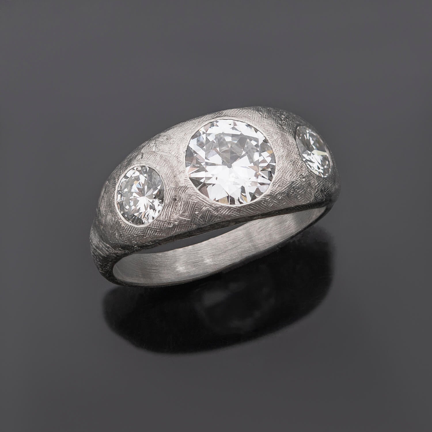 Edwardian Platinum Diamond Gypsy Ring 2.25ctw