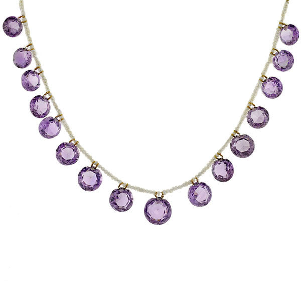 Late Victorian Seed Pearl & Amethyst Necklace – A. Brandt + Son