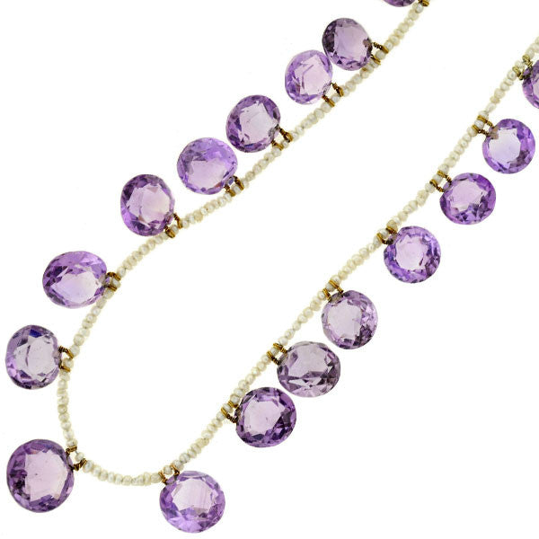 Late Victorian Seed Pearl & Amethyst Necklace – A. Brandt + Son