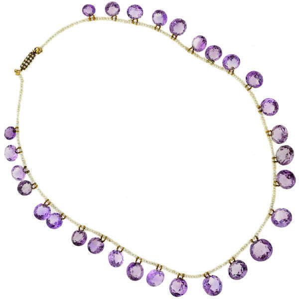 Late Victorian Seed Pearl & Amethyst Necklace – A. Brandt + Son