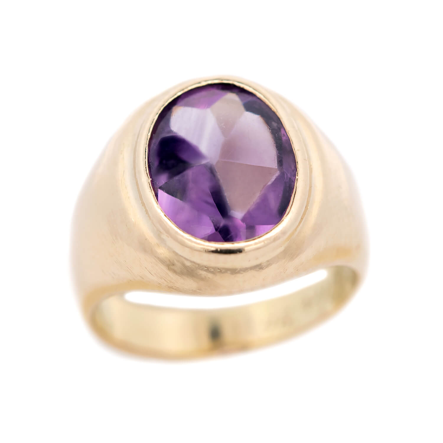 TIFFANY & CO. Art Deco 14k Amethyst Flush Mount Ring