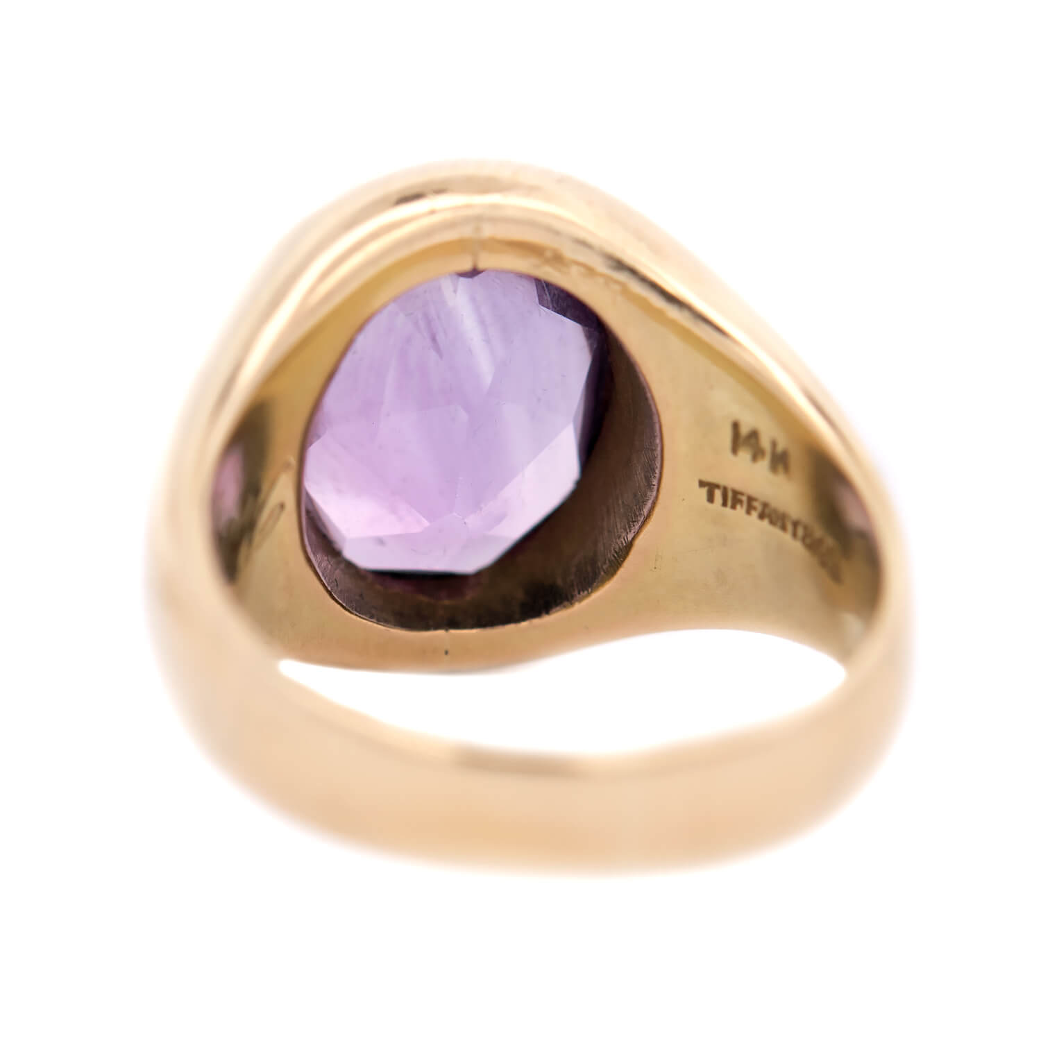 TIFFANY & CO. Art Deco 14k Amethyst Flush Mount Ring