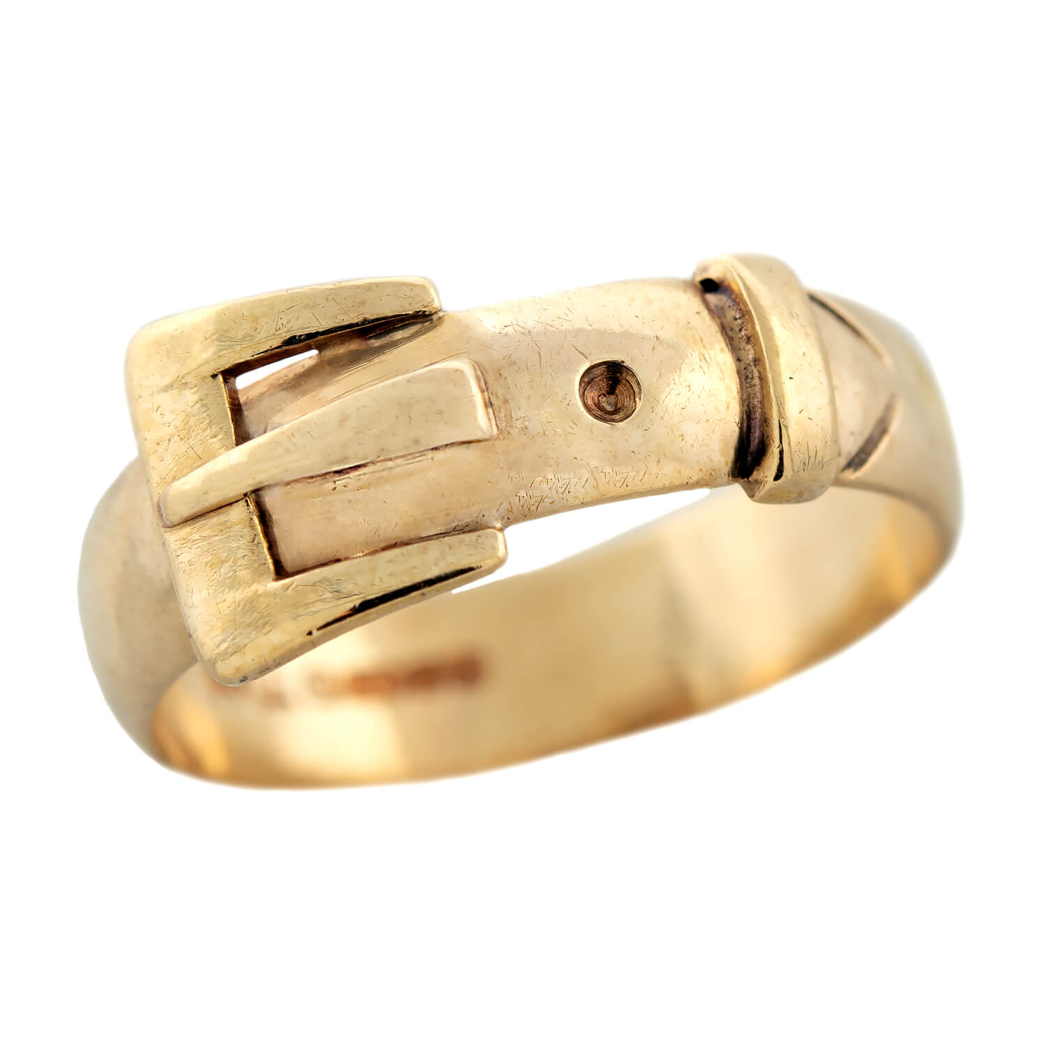 Vintage 9k English Buckle Ring