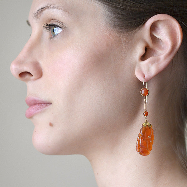 Silver bird earrings with carnelian 2024 beads