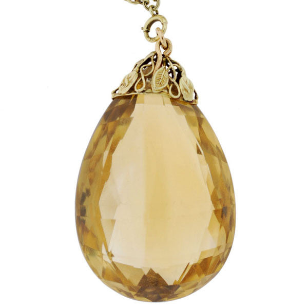 Popular large citrine on the chain, citrine stone