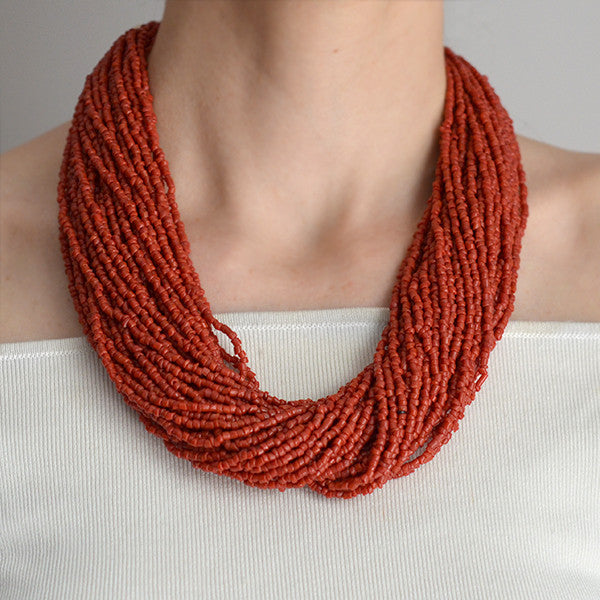 Vintage Red Coral newest Beaded Necklace