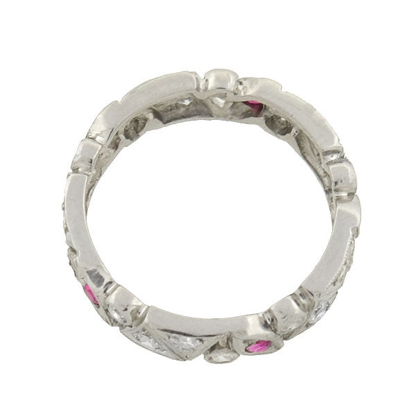 Art Deco Platinum Diamond & Ruby Cutout Band – A. Brandt + Son