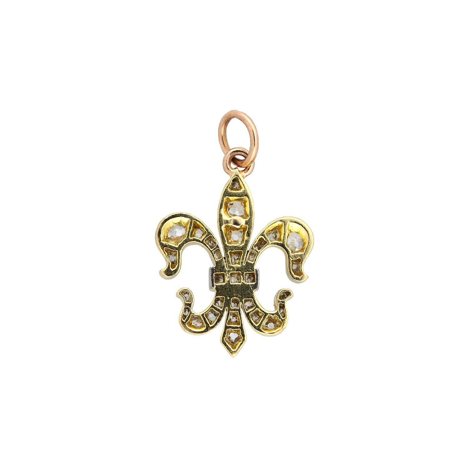 Edwardian 18kt/Platinum Diamond Fleur-de-Lys Pendant 0.90ctw