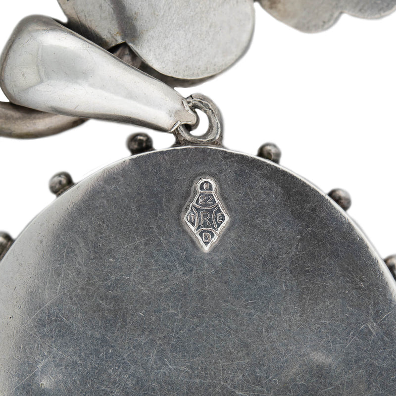 Sterling Silver Leather Bracelet Flower Heart Locket Custom 