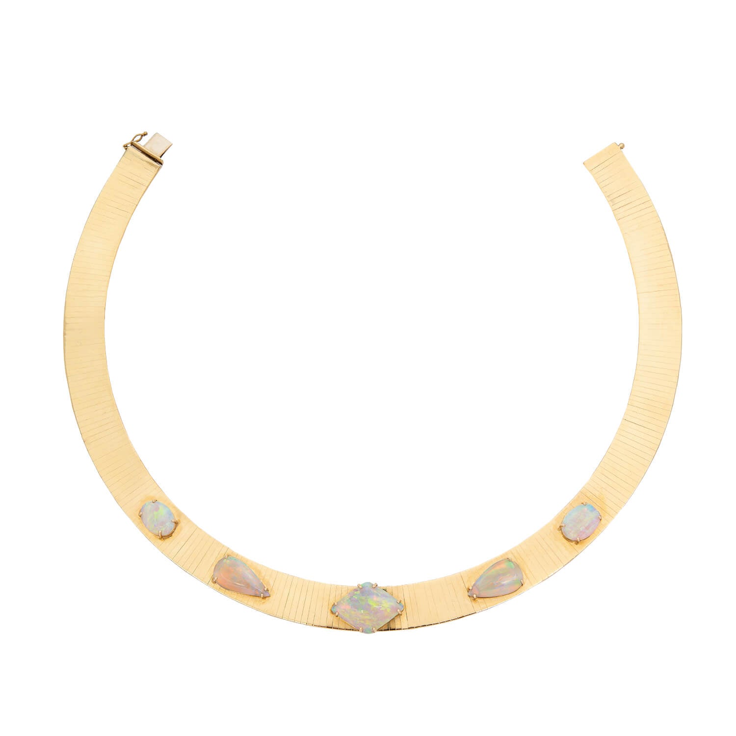 Estate 14k Opal Collar Style Choker Necklace