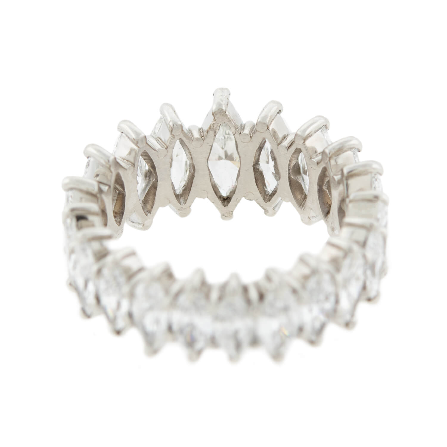 Vintage Platinum Marquise Diamond Eternity Band 7.00ctw